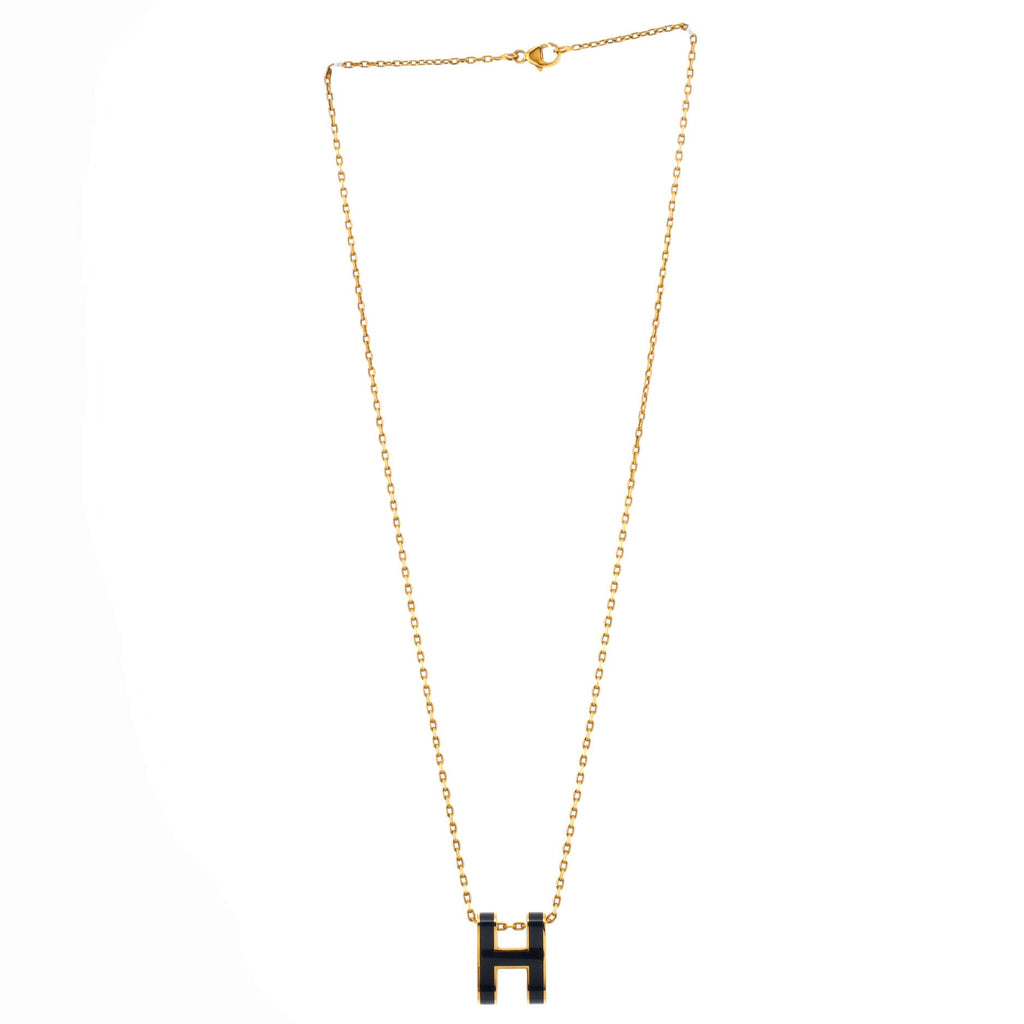 Pop H Pendant Chain Necklace Metal and Enamel