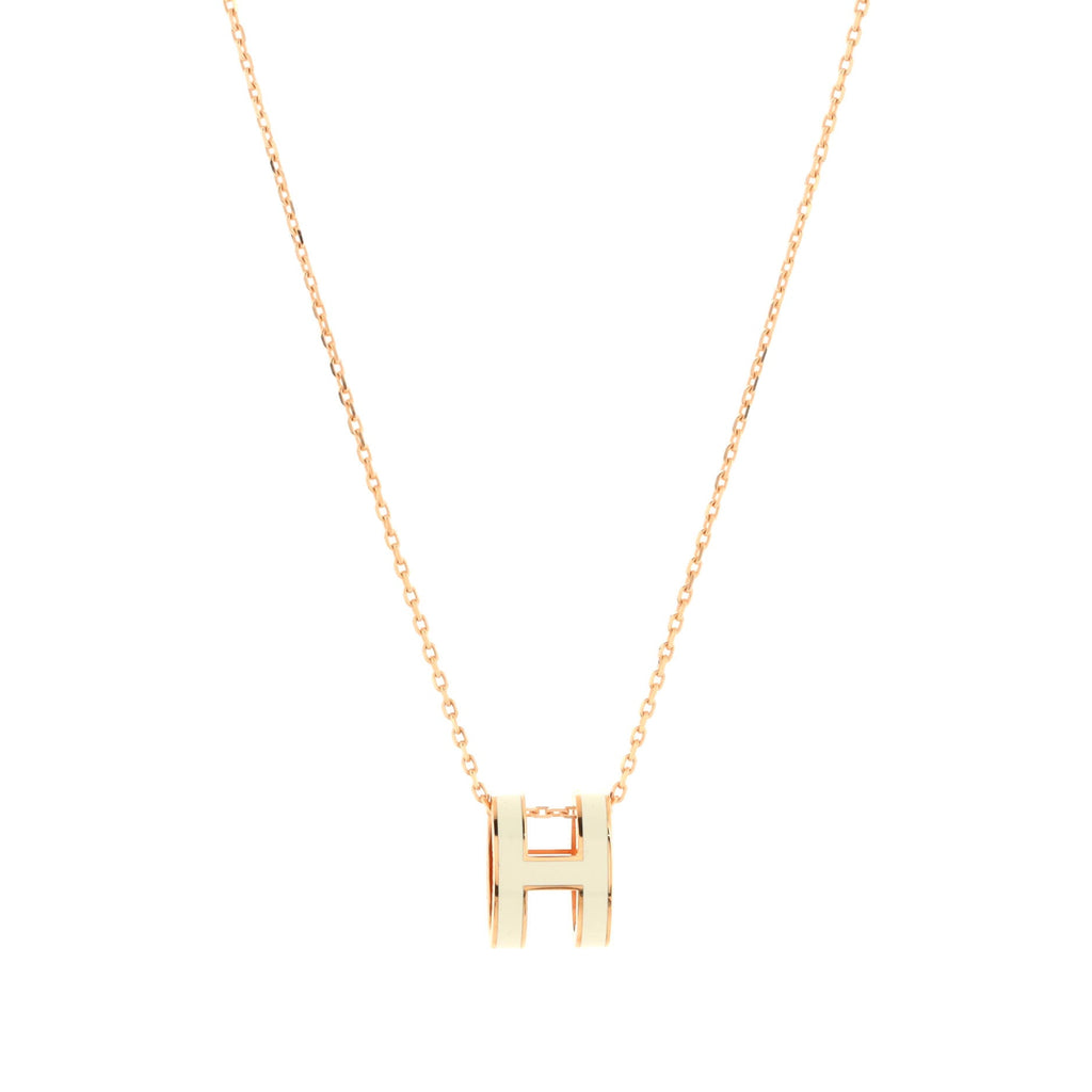 Pop H Pendant Chain Necklace Metal and Enamel Mini