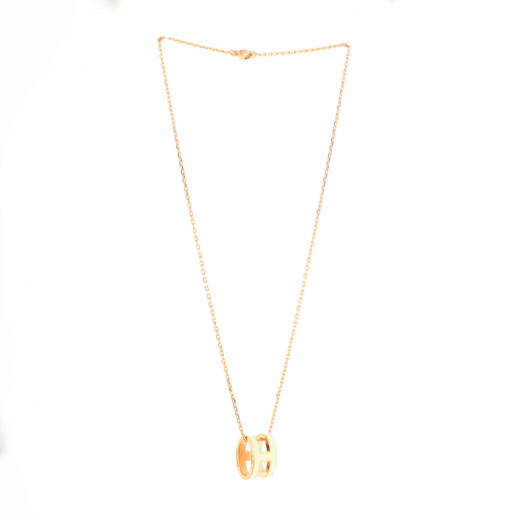 Pop H Pendant Chain Necklace Metal and Enamel Mini