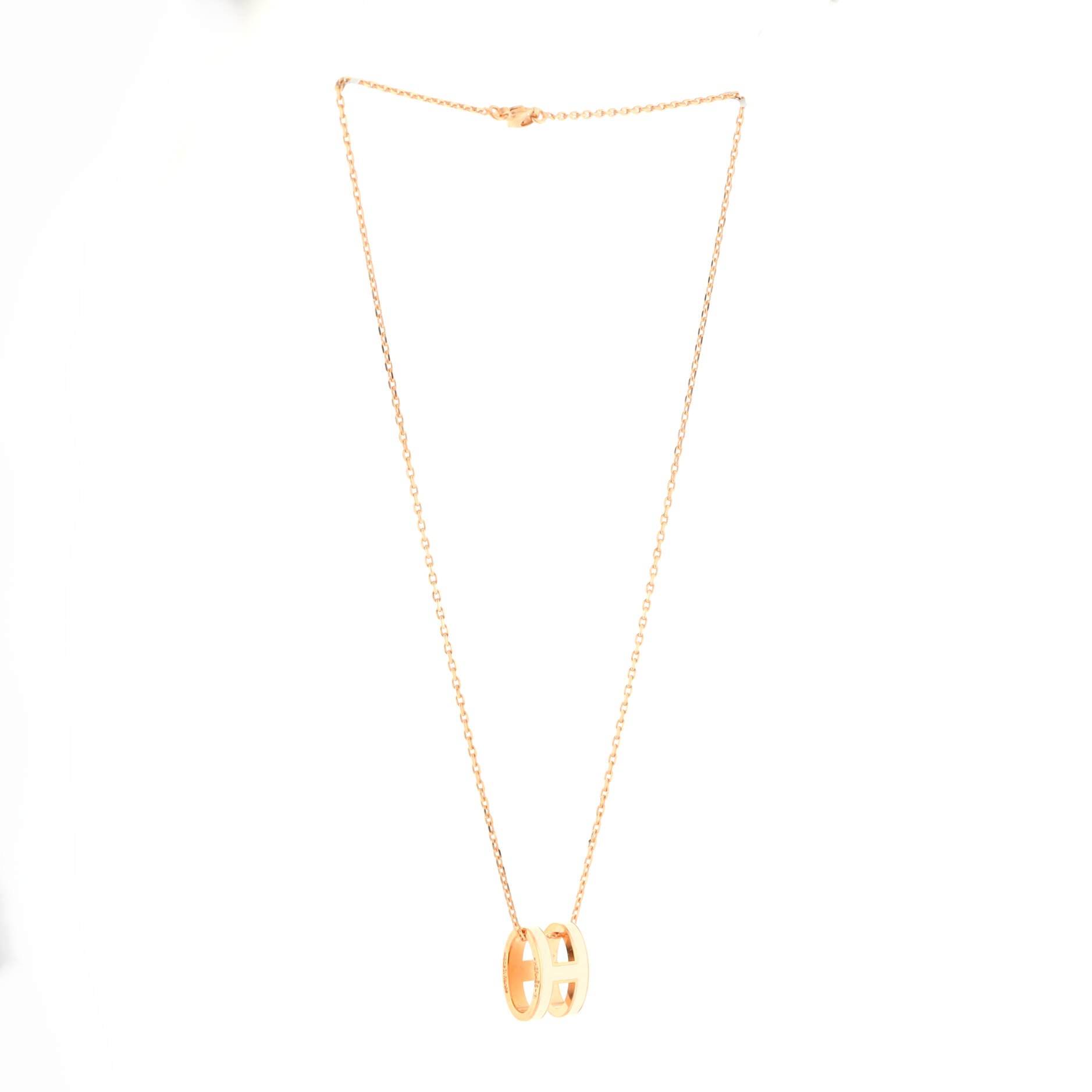 Pop H Pendant Chain Necklace Metal and Enamel Mini