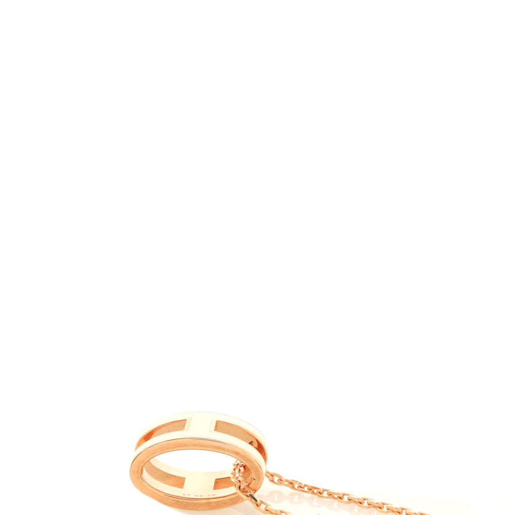 Pop H Pendant Chain Necklace Metal and Enamel Mini