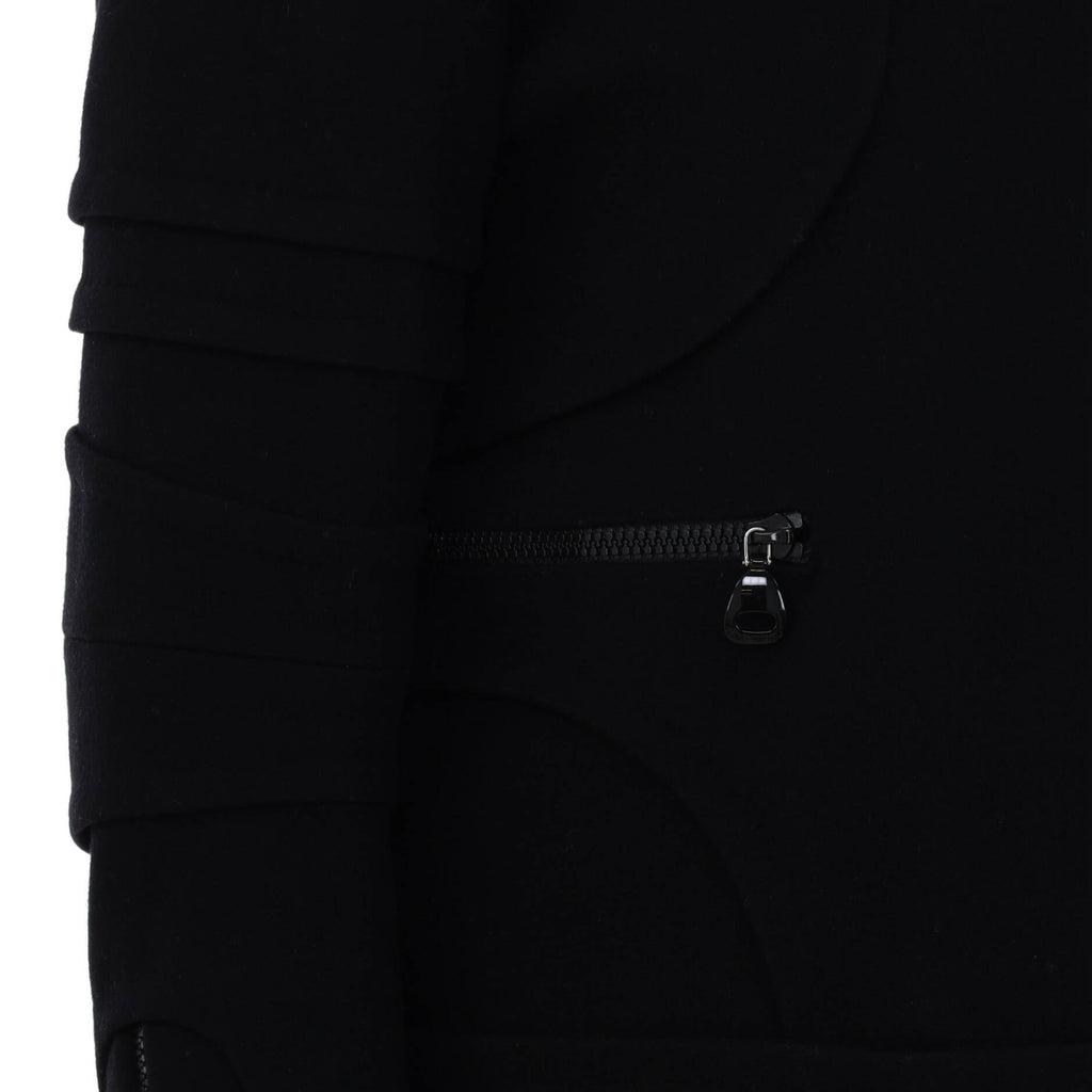 Women's Collarless Biker Jacket Wool Blend