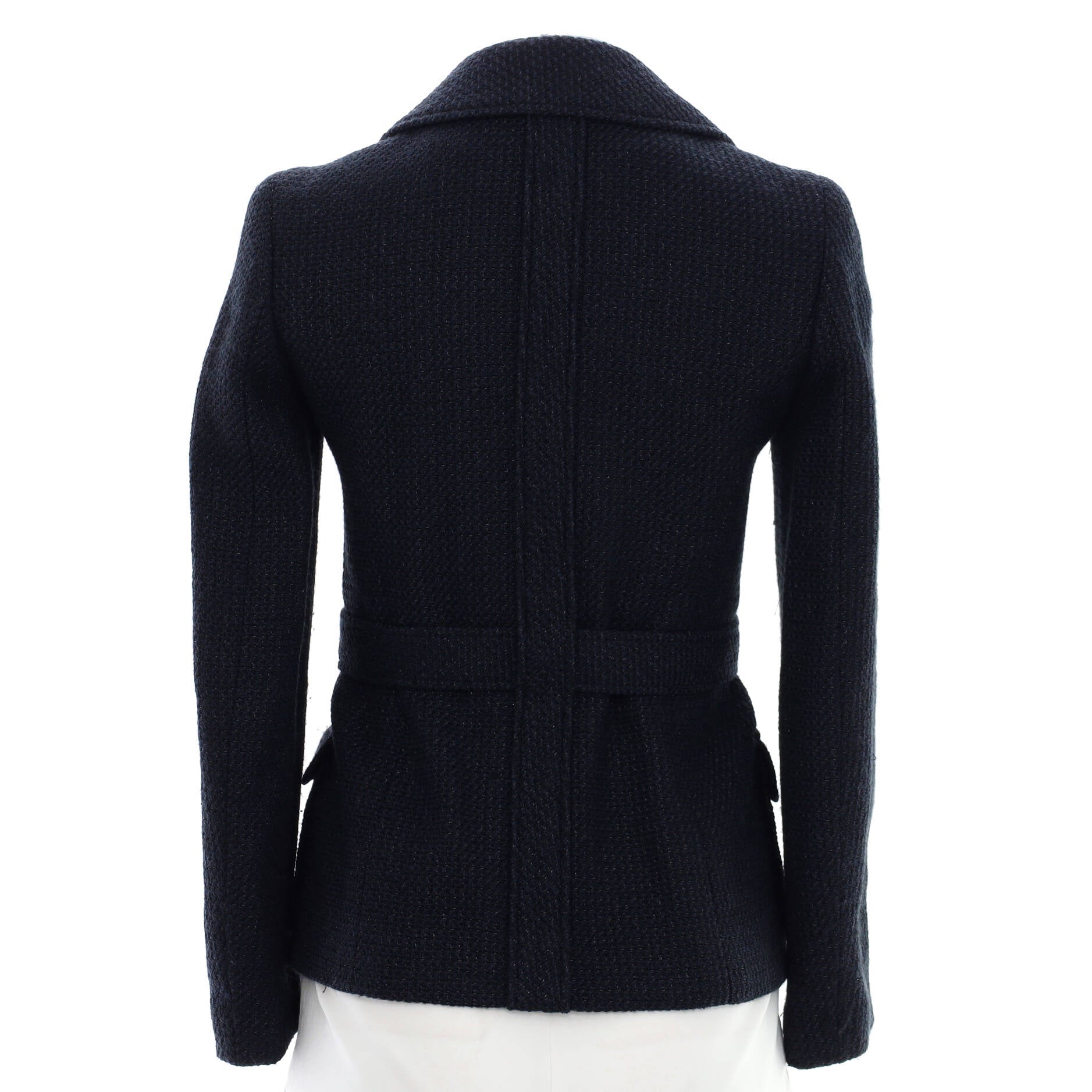 Women's Vintage Belted Button Up Jacket Cotton Blend