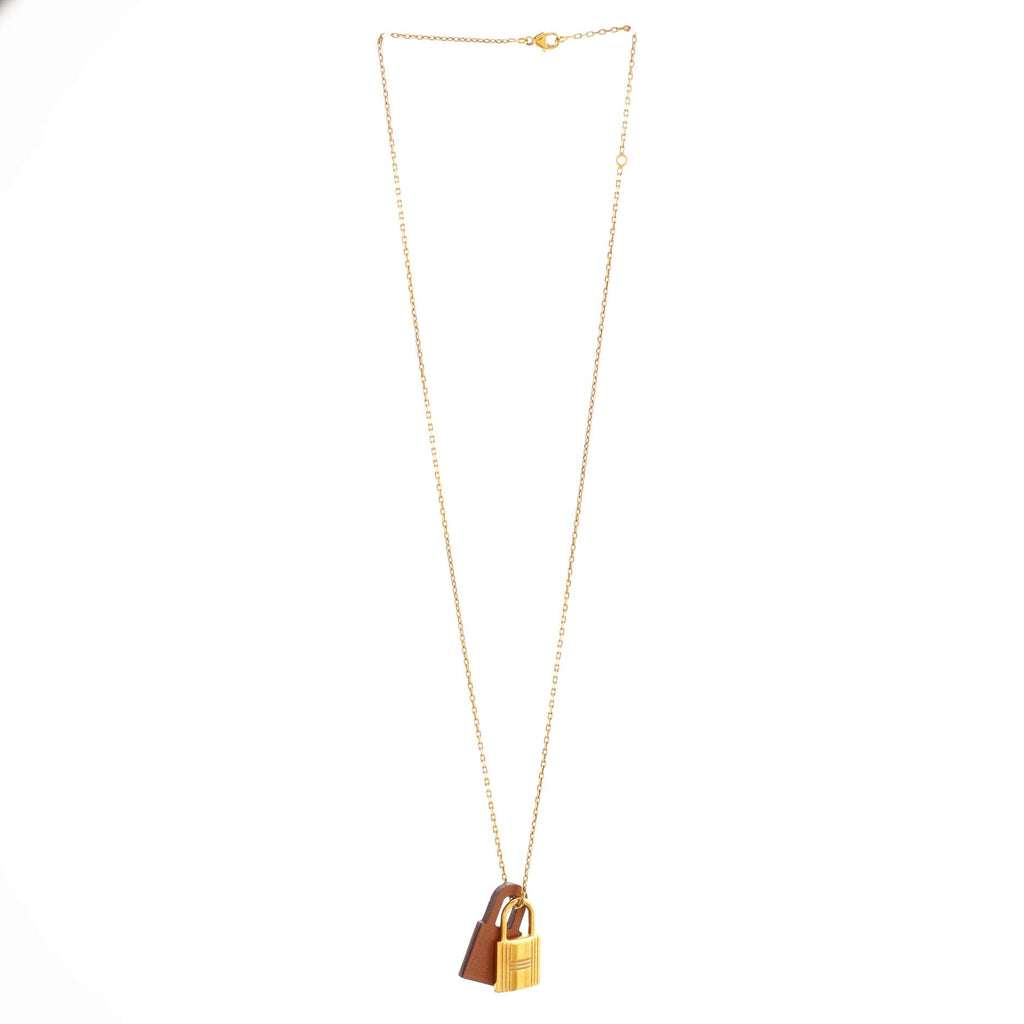 O'Kelly Pendant Necklace Metal and Leather Small