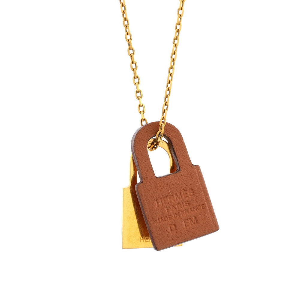 O'Kelly Pendant Necklace Metal and Leather Small