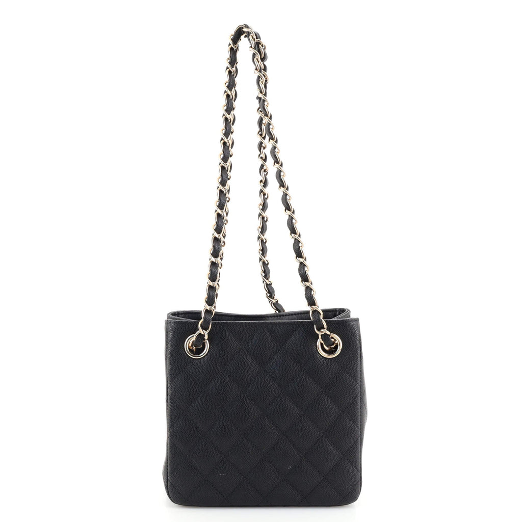 CC Square Bucket Tote Quilted Caviar Mini