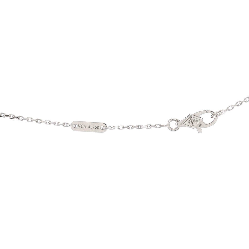 Sweet Alhambra Butterfly Pendant Necklace 18K White Gold with Turquoise