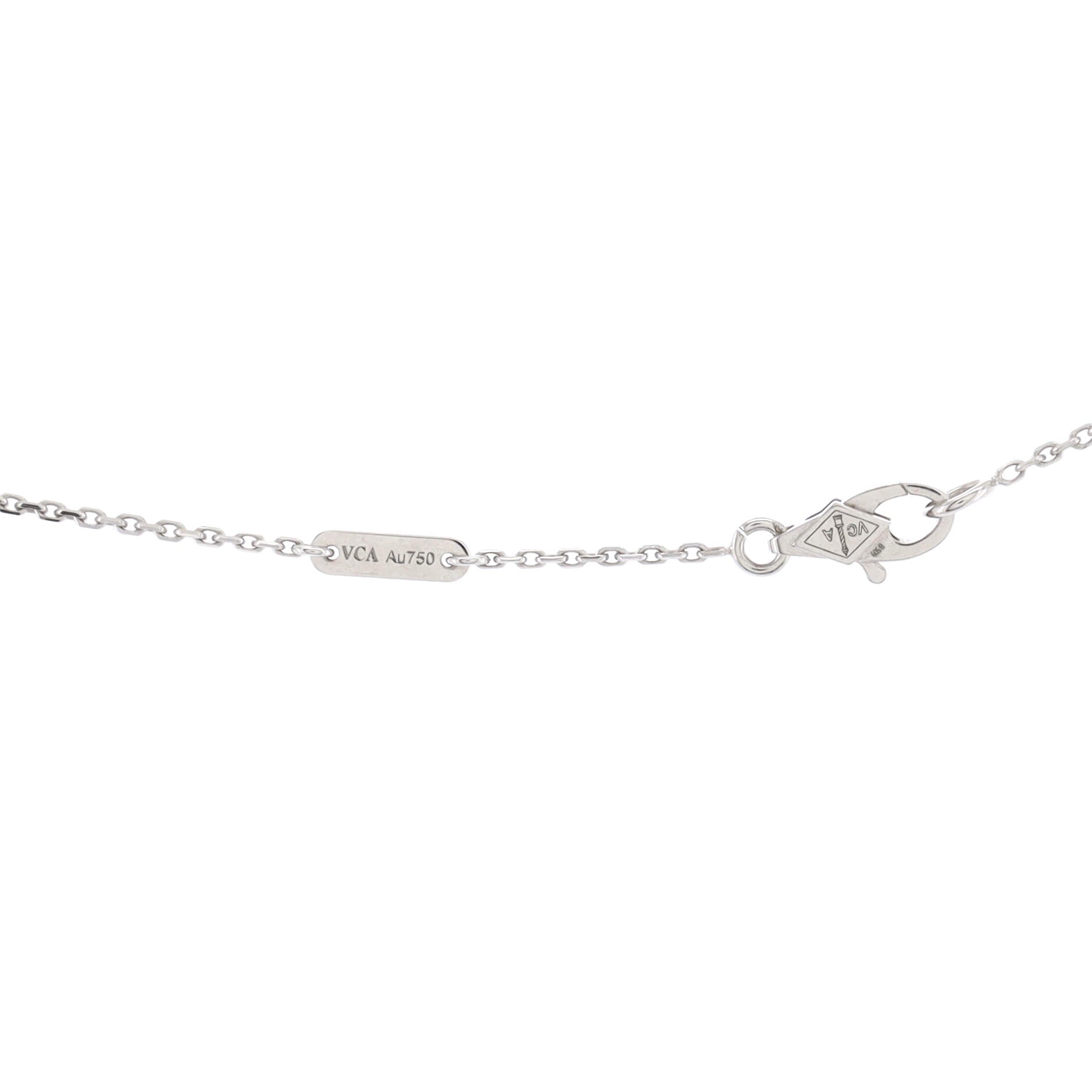 Sweet Alhambra Butterfly Pendant Necklace 18K White Gold with Turquoise