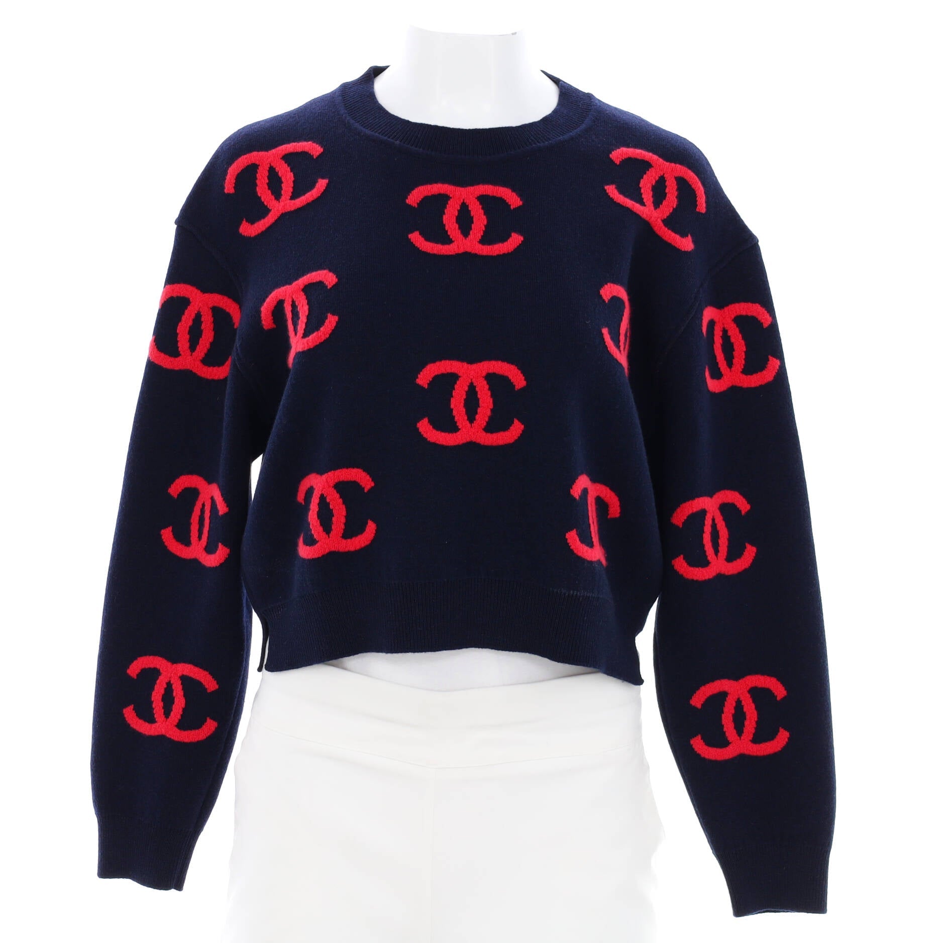 Women's All-Over CC Pullover Sweater Cashmere Blend