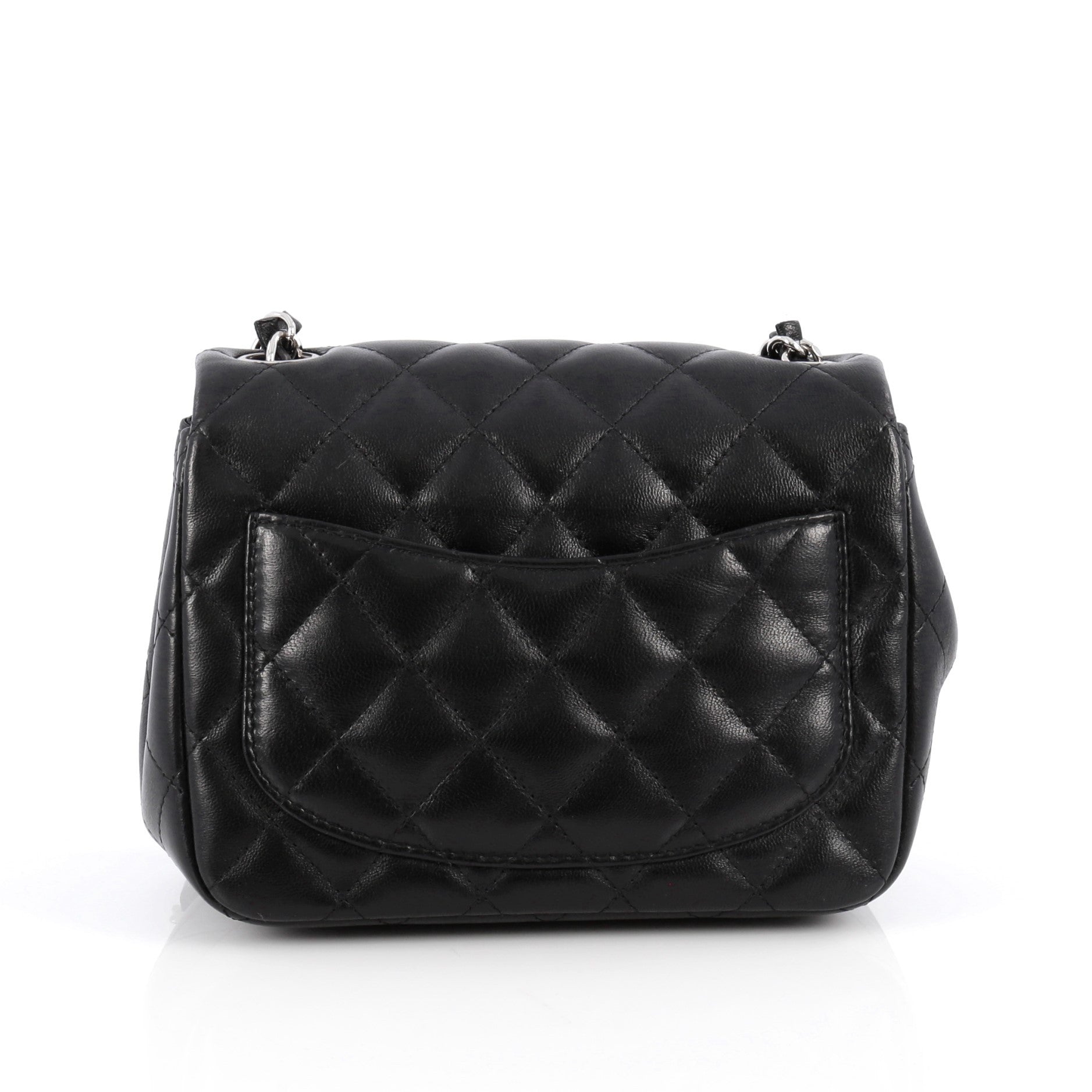 Square Classic Single Flap Bag Quilted Lambskin Mini