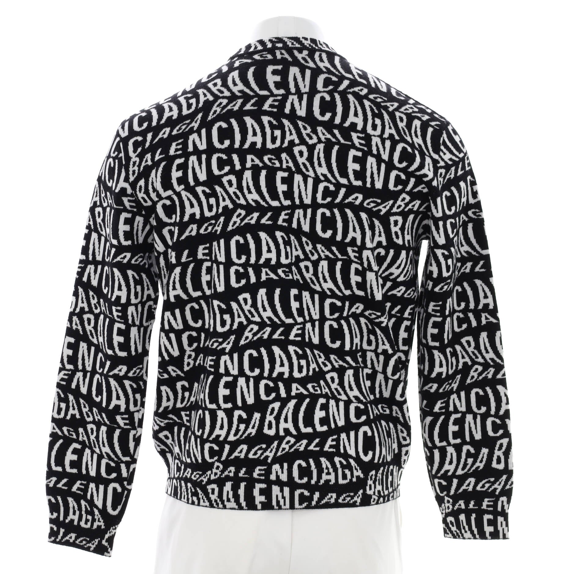 Men's Allover Logo Crewneck Sweater Wool Blend