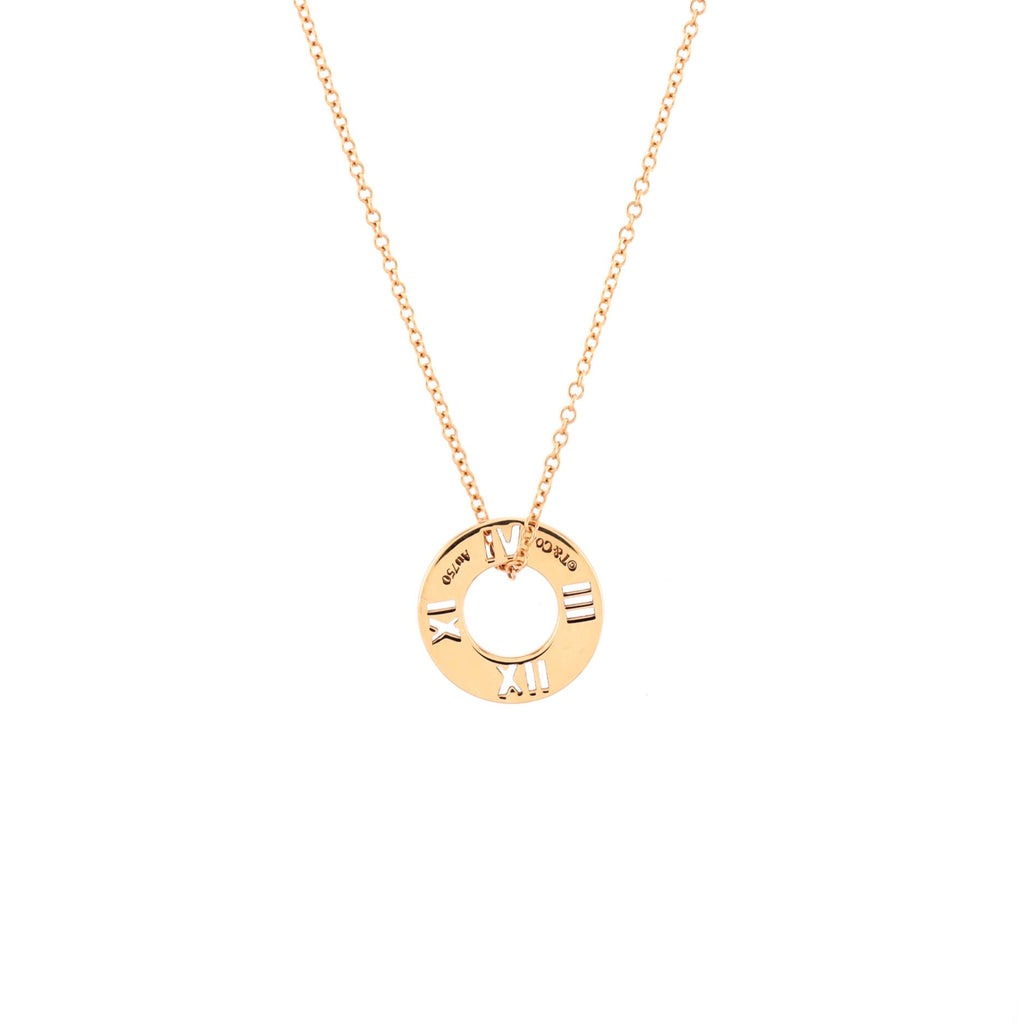 Atlas Pierced Circle Pendant Necklace 18K Rose Gold with Diamonds