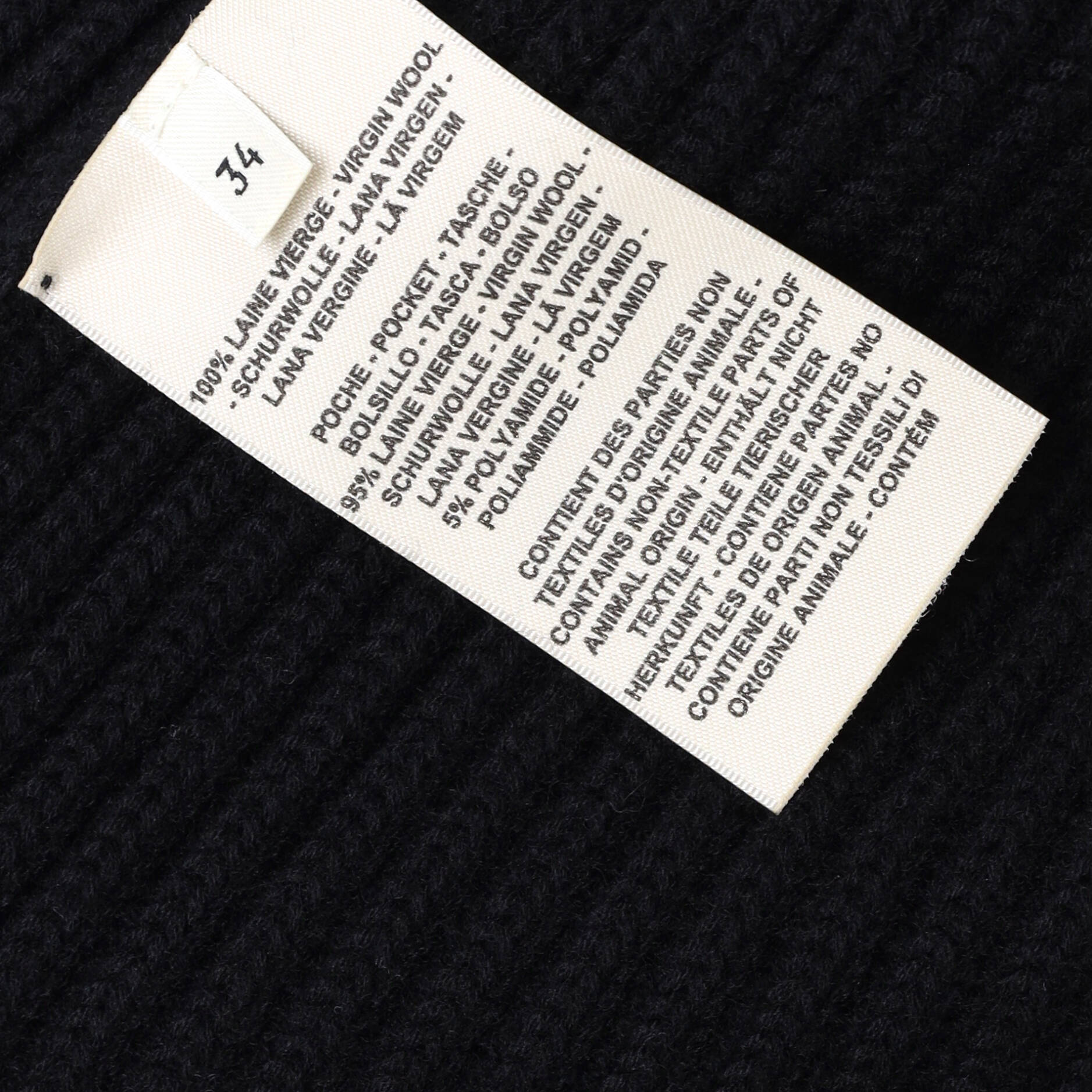 Women's H Pocket Zipped Long Jacket Knit Wool