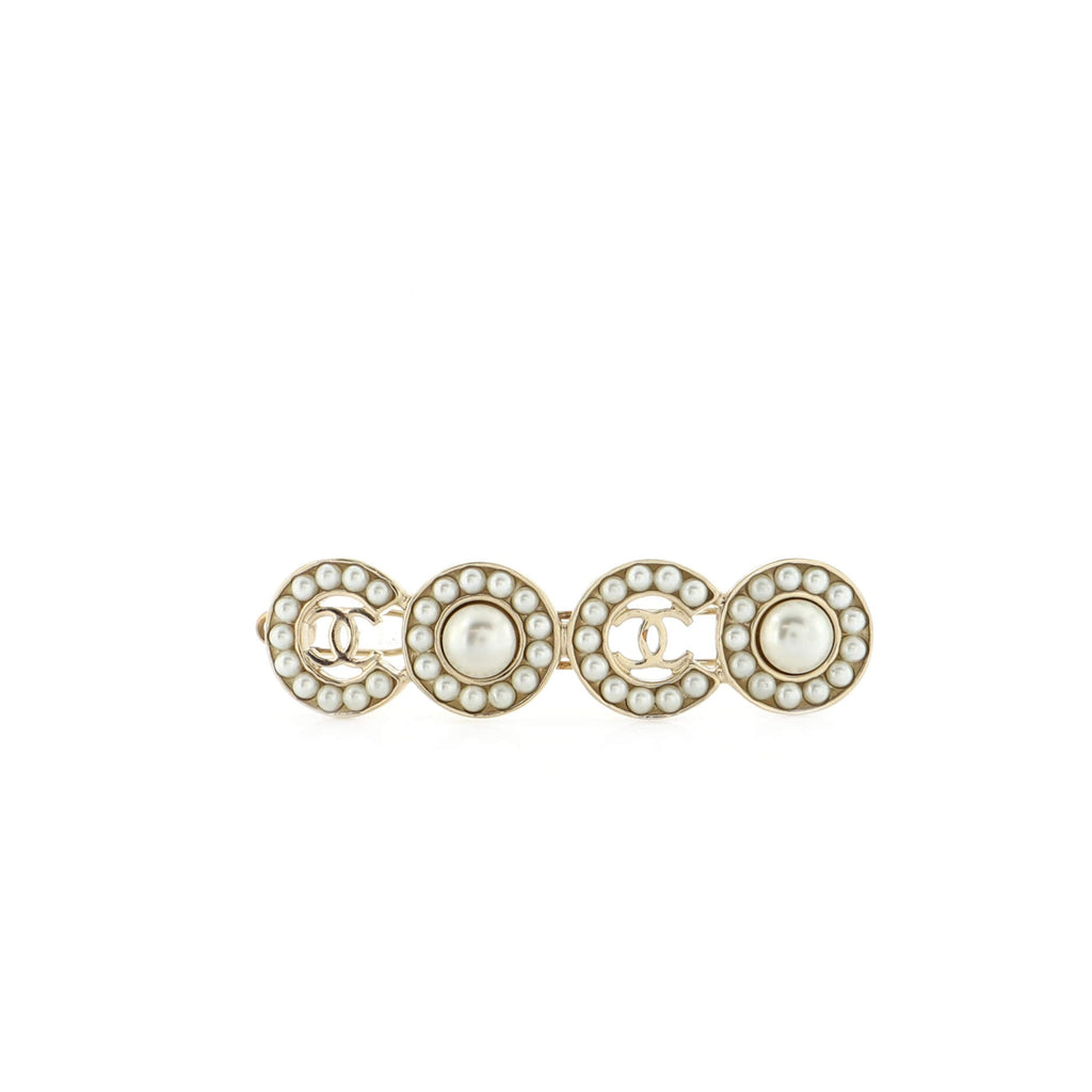 CC Coco Hair Clip Barrette Metal with Faux Pearls