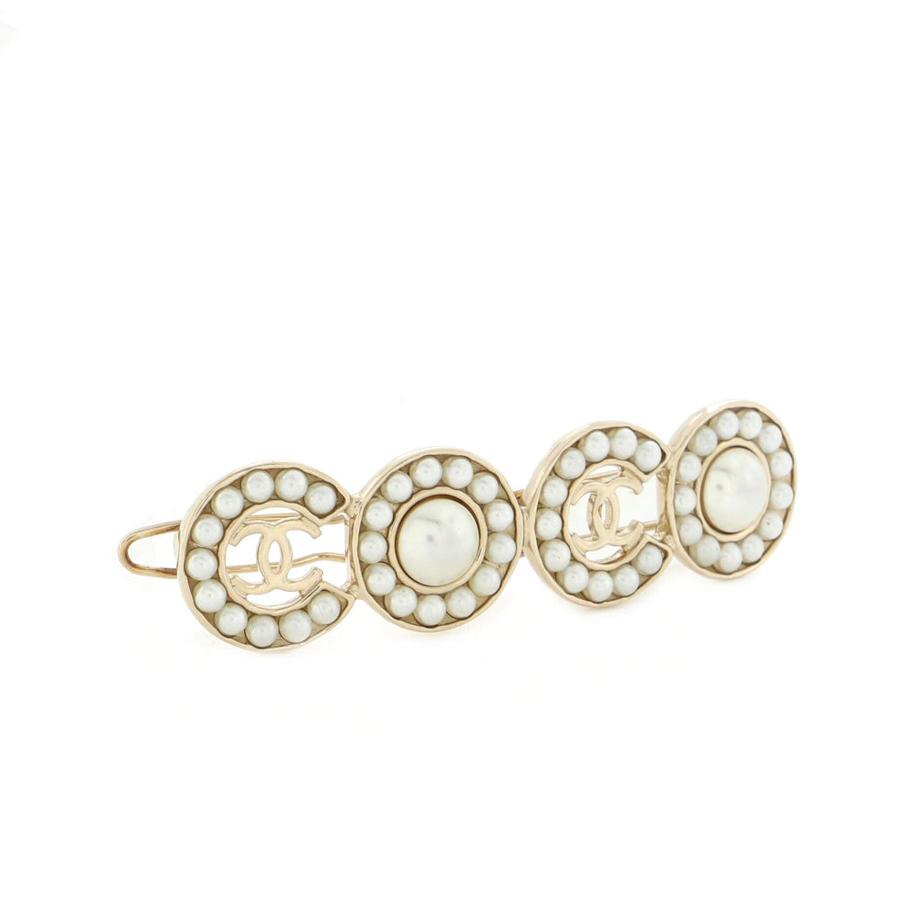 CC Coco Hair Clip Barrette Metal with Faux Pearls