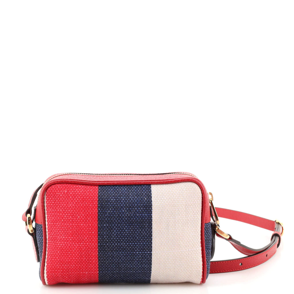 Ophidia Shoulder Bag Striped Canvas Mini
