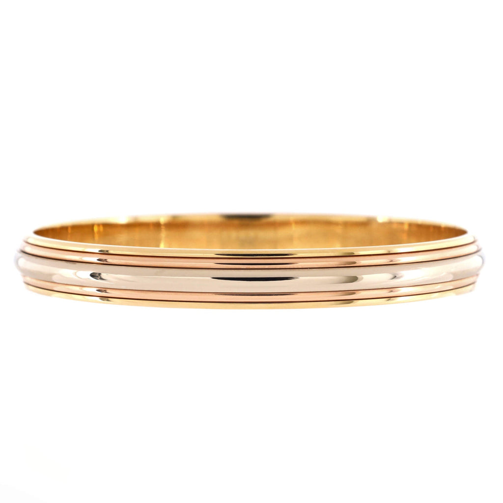 Trinity Bangle Bracelet 18K Tricolor Gold