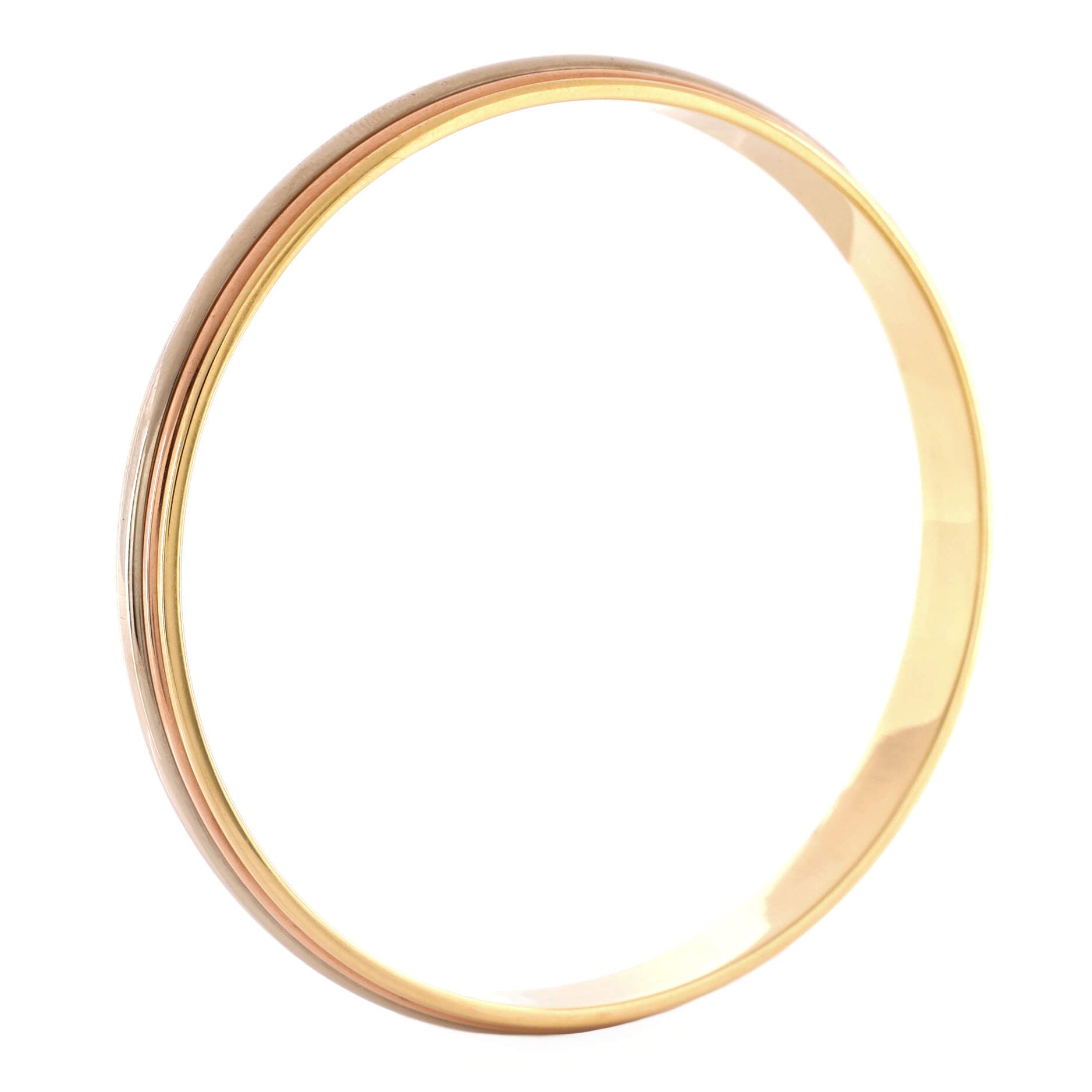 Trinity Bangle Bracelet 18K Tricolor Gold