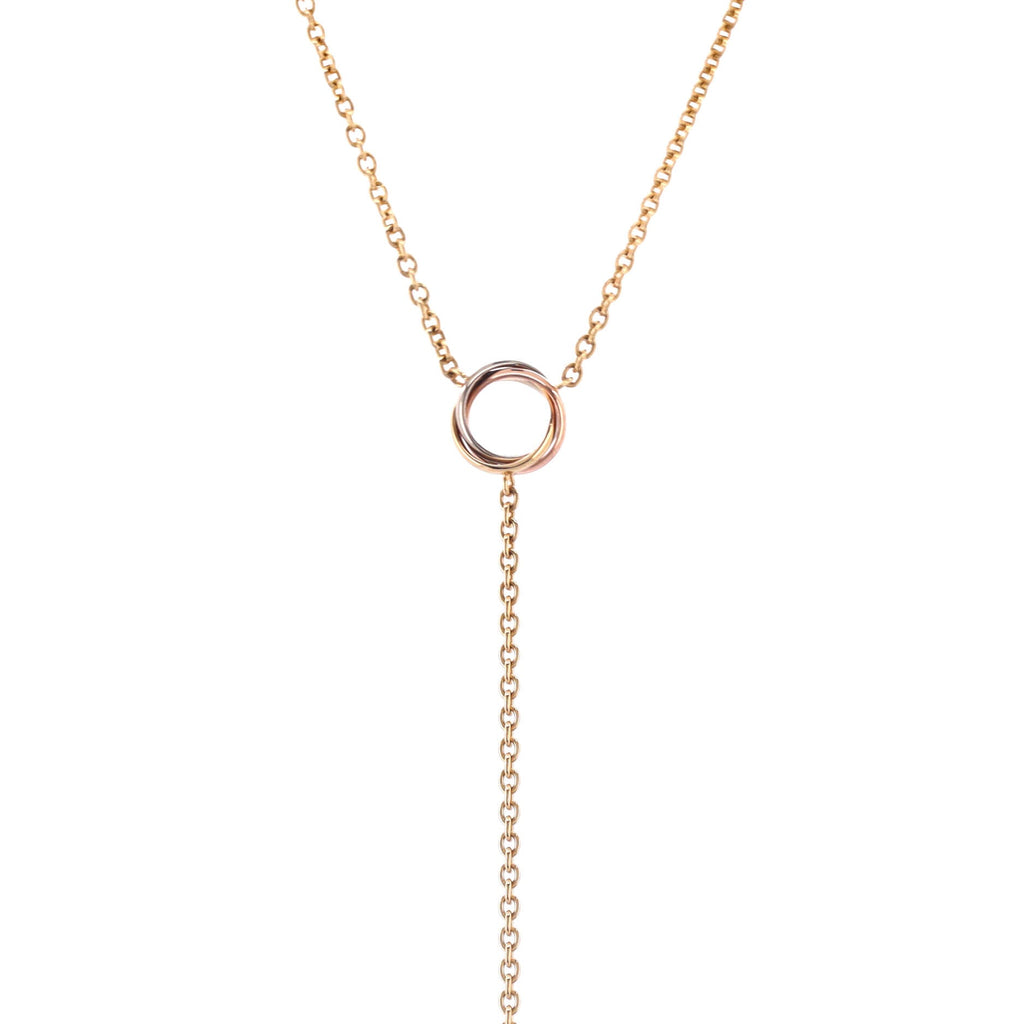 Baby Trinity Drop Pendant Necklace 18K Tricolor Gold