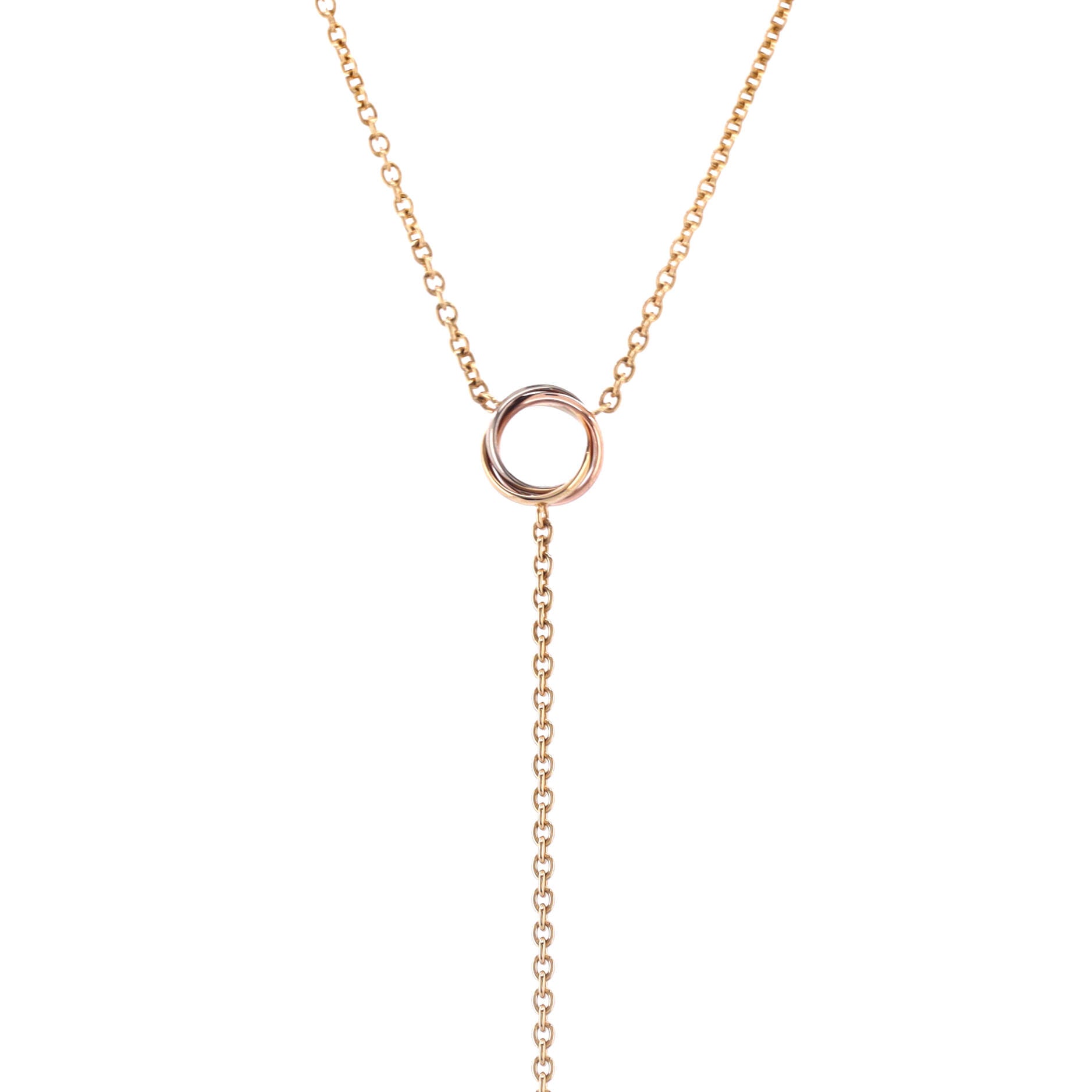 Baby Trinity Drop Pendant Necklace 18K Tricolor Gold