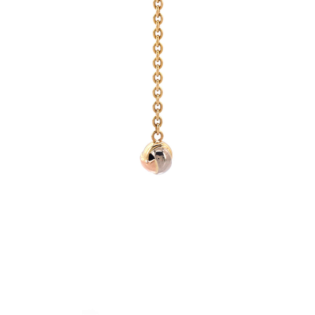 Baby Trinity Drop Pendant Necklace 18K Tricolor Gold