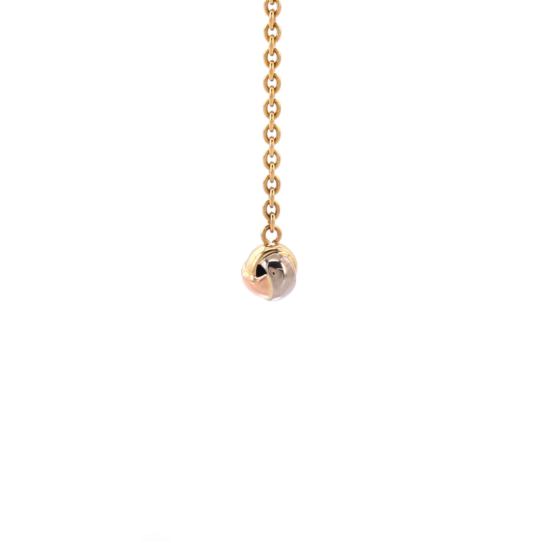 Baby Trinity Drop Pendant Necklace 18K Tricolor Gold