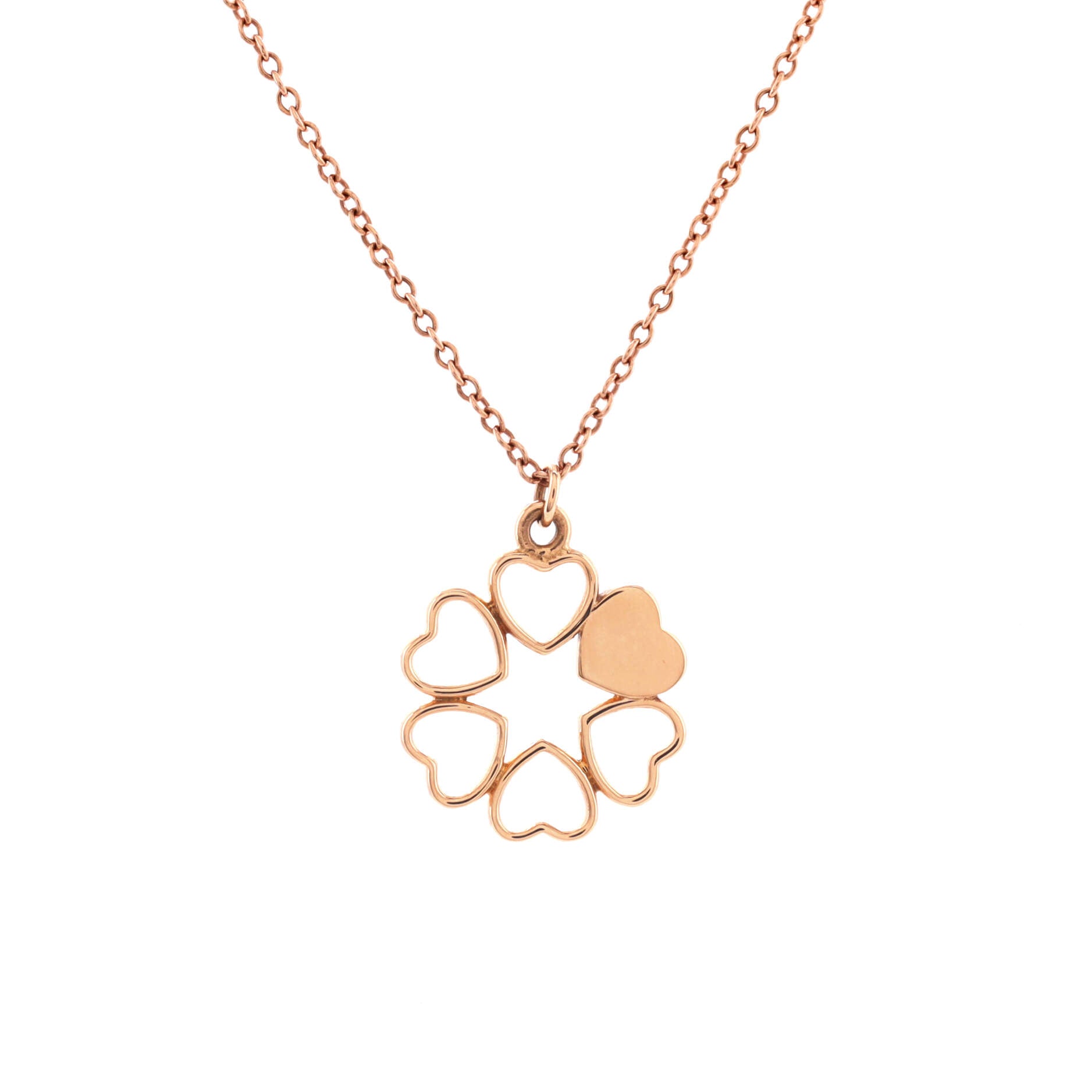 Paloma Picasso 6 Heart Pendant Necklace 18K Rose Gold Mini