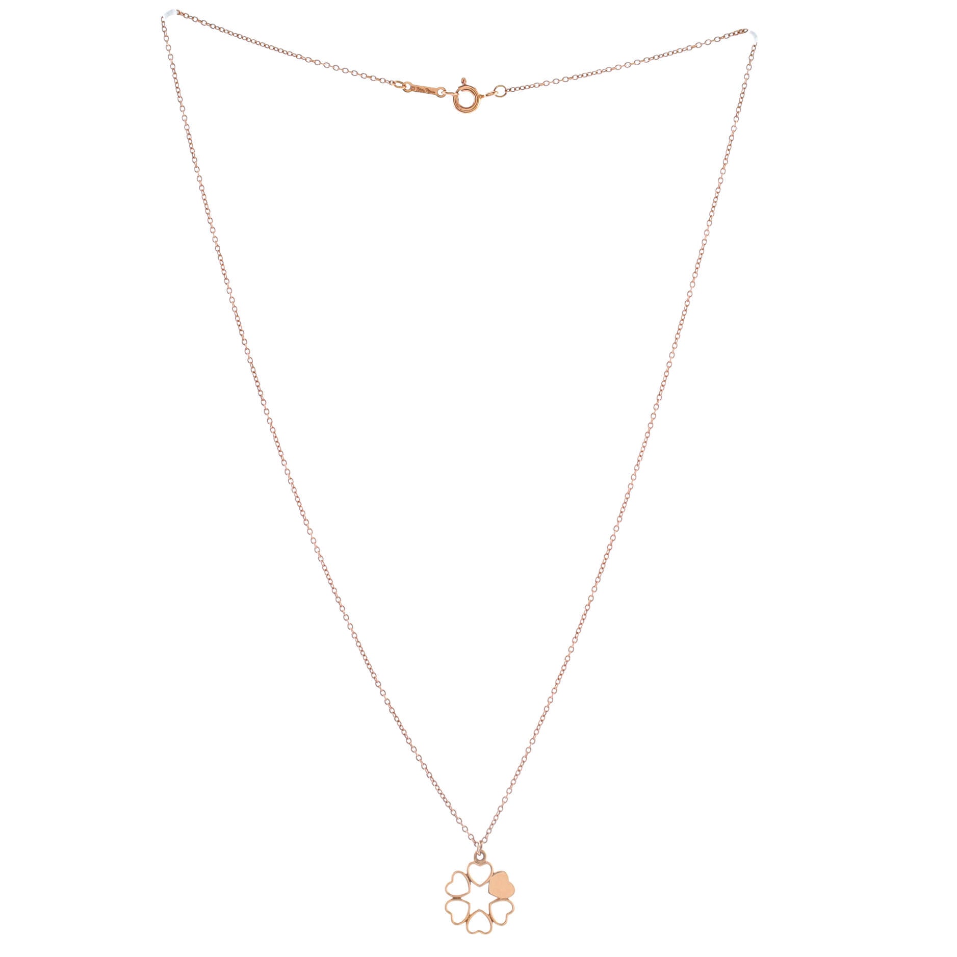 Paloma Picasso 6 Heart Pendant Necklace 18K Rose Gold Mini