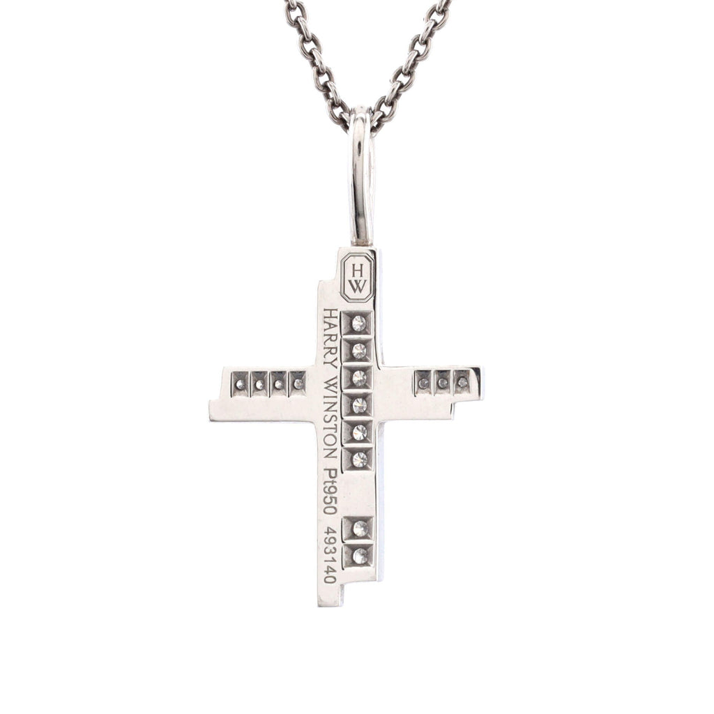 Traffic Cross Pendant Necklace Platinum with Diamonds