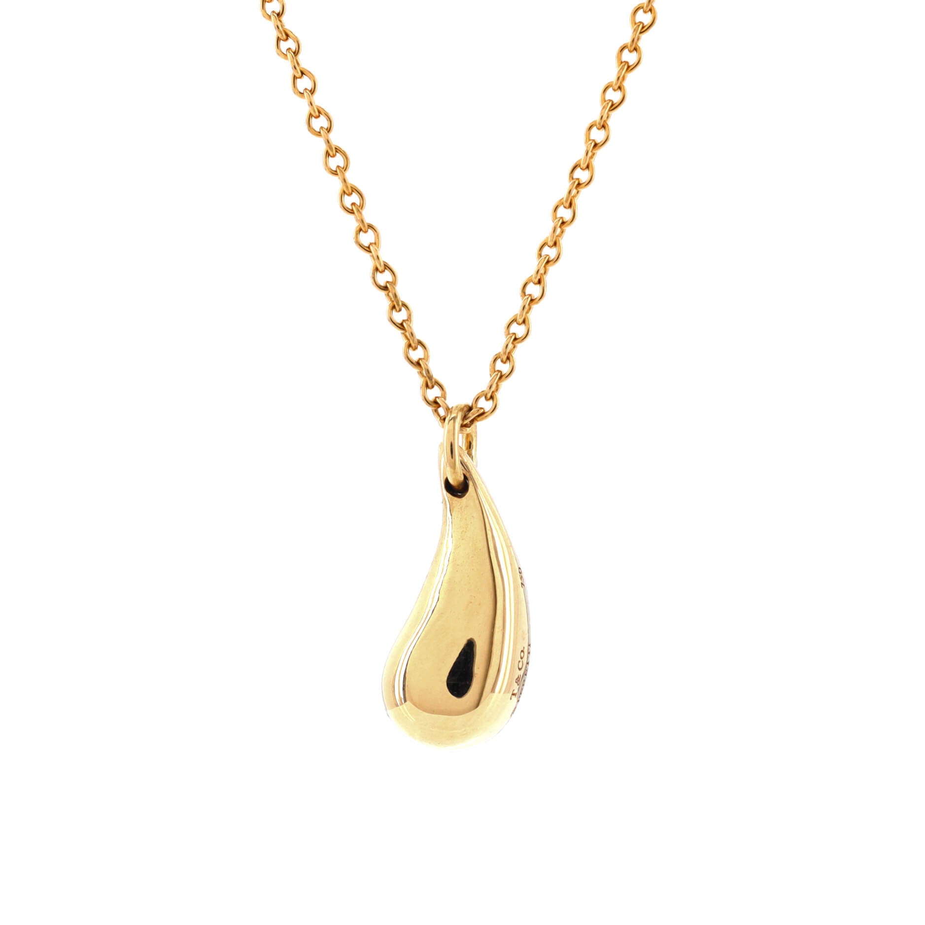 Elsa Peretti Teardrop Necklace 18K Yellow Gold Large