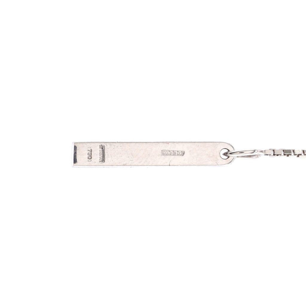 Logo Lariat Necklace 18K White Gold