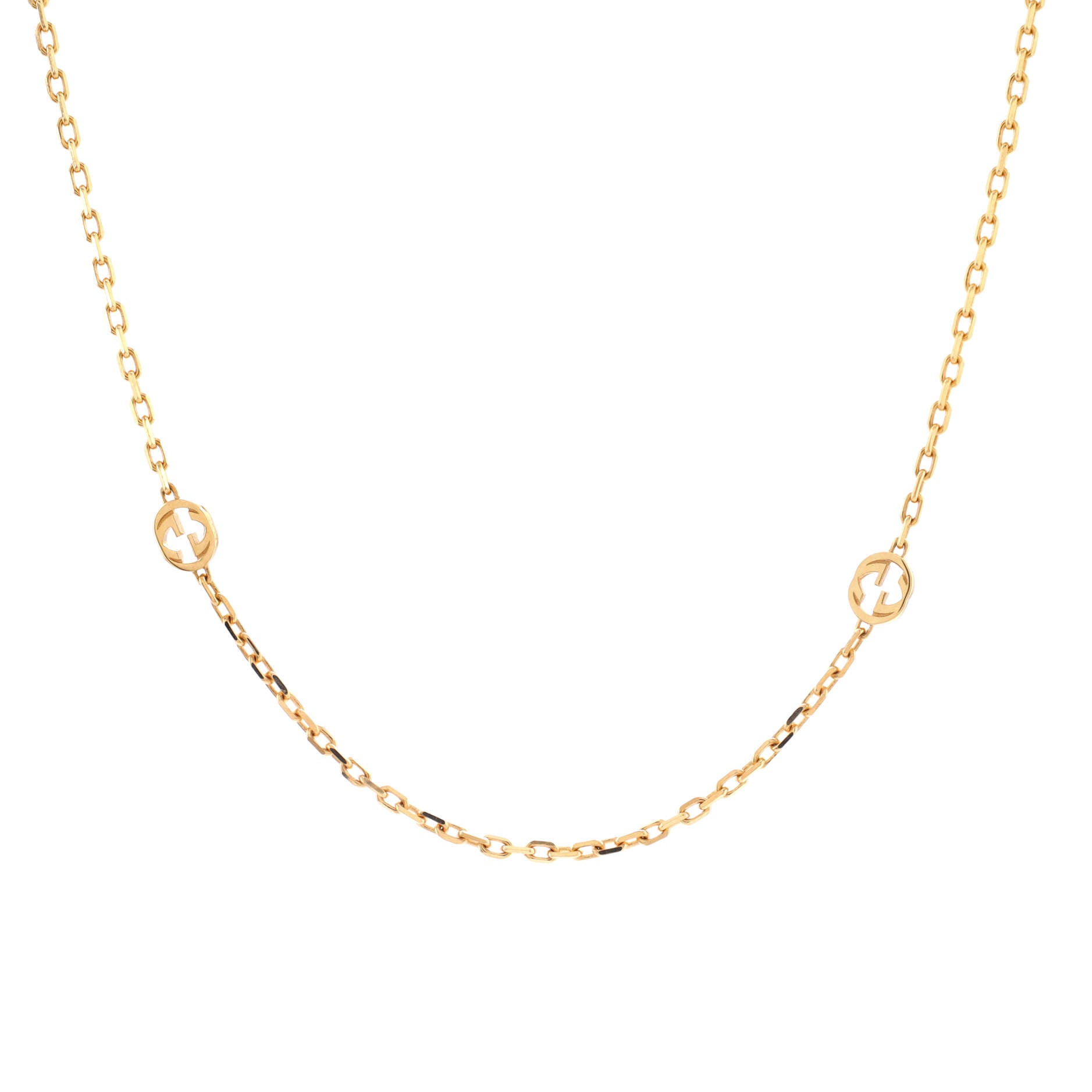 Running GG Station Necklace 18K Yellow Gold