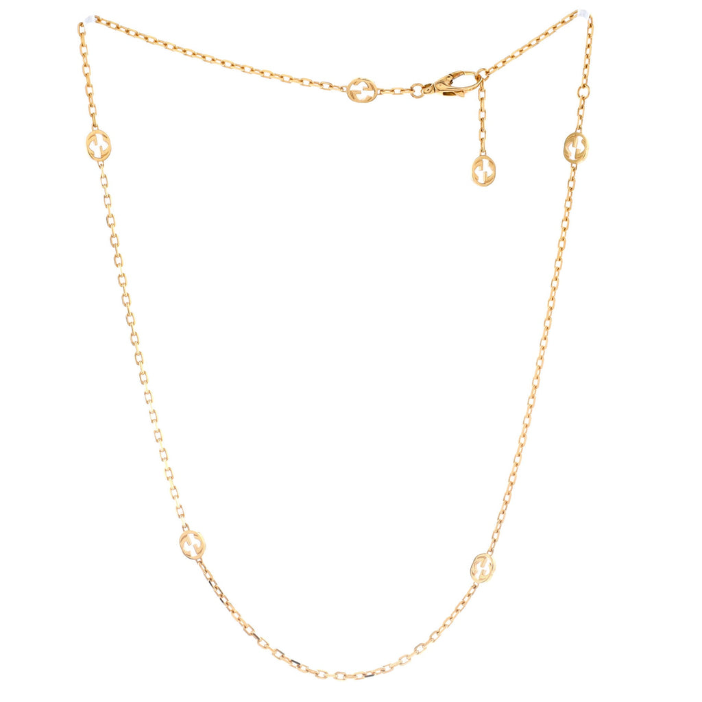 Running GG Station Necklace 18K Yellow Gold