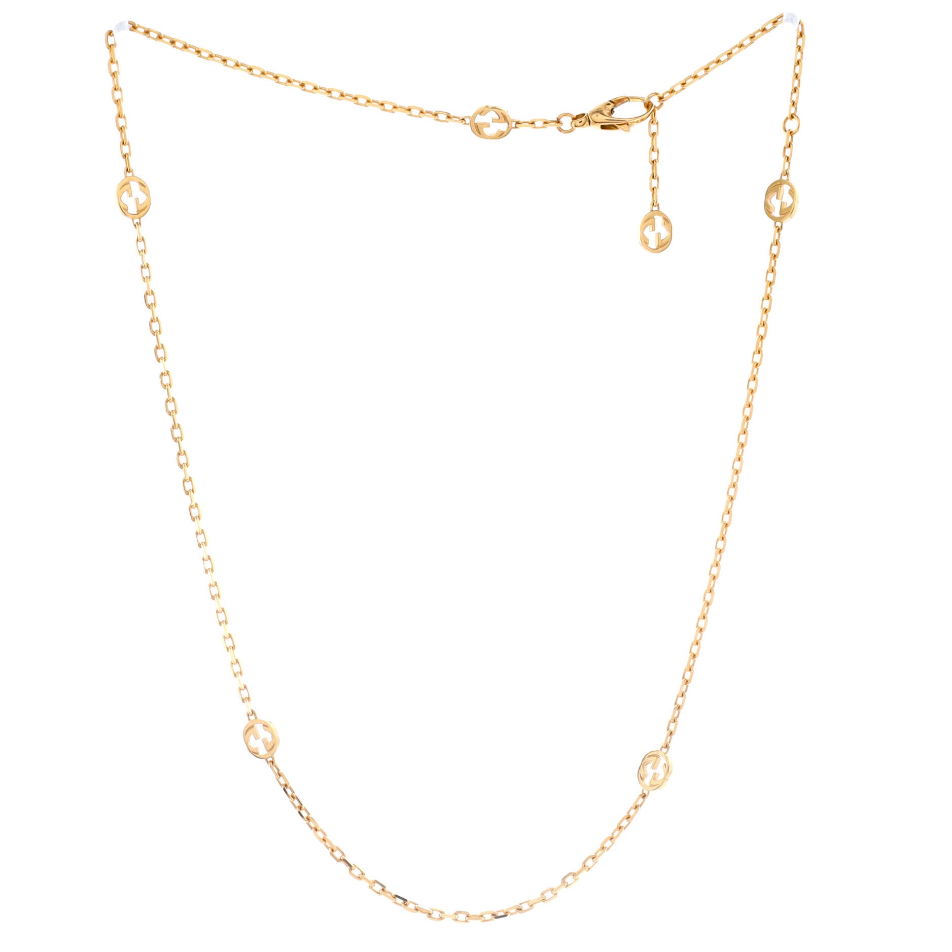 Running GG Station Necklace 18K Yellow Gold