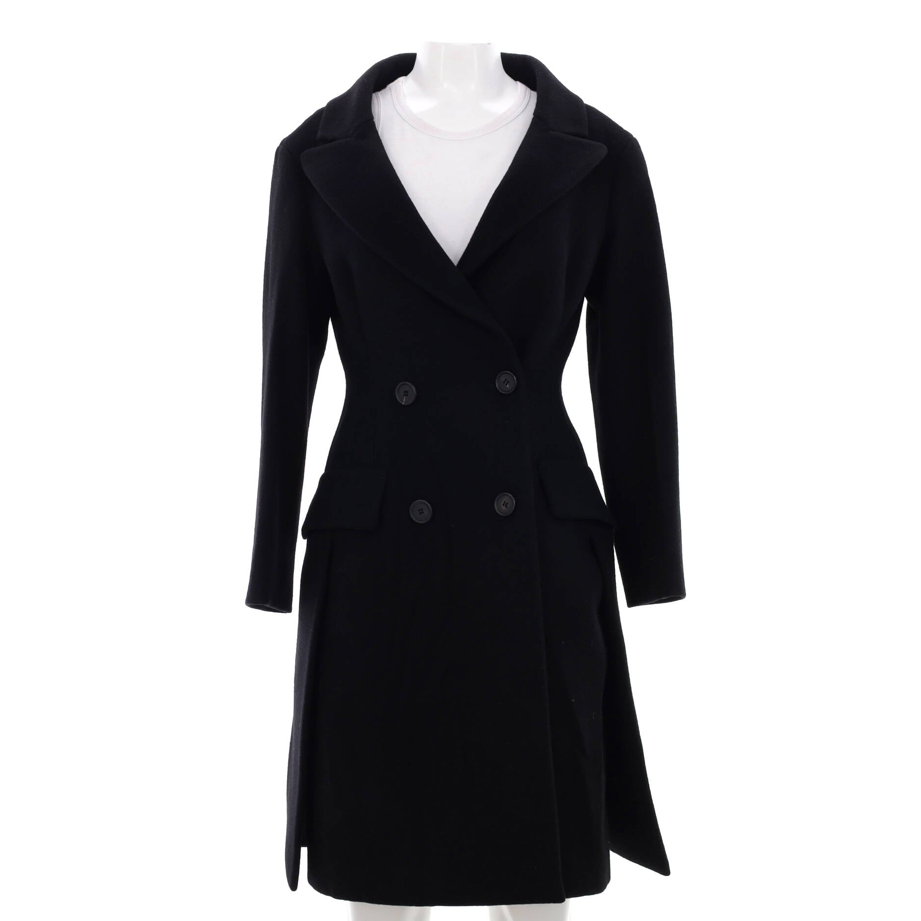 Women's Double Breasted Long Coat Wool