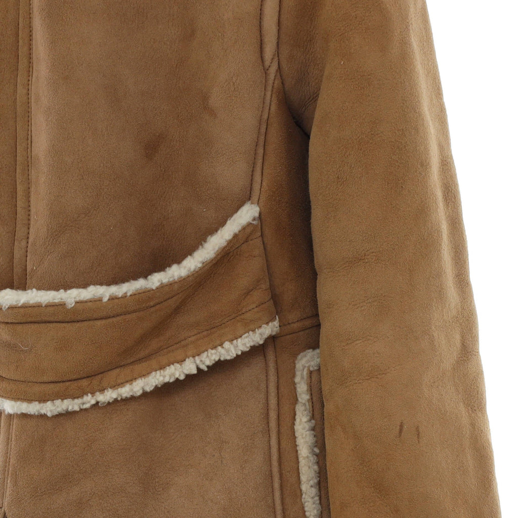 Brit Women's Double Breasted Coat Shearling and Cotton
