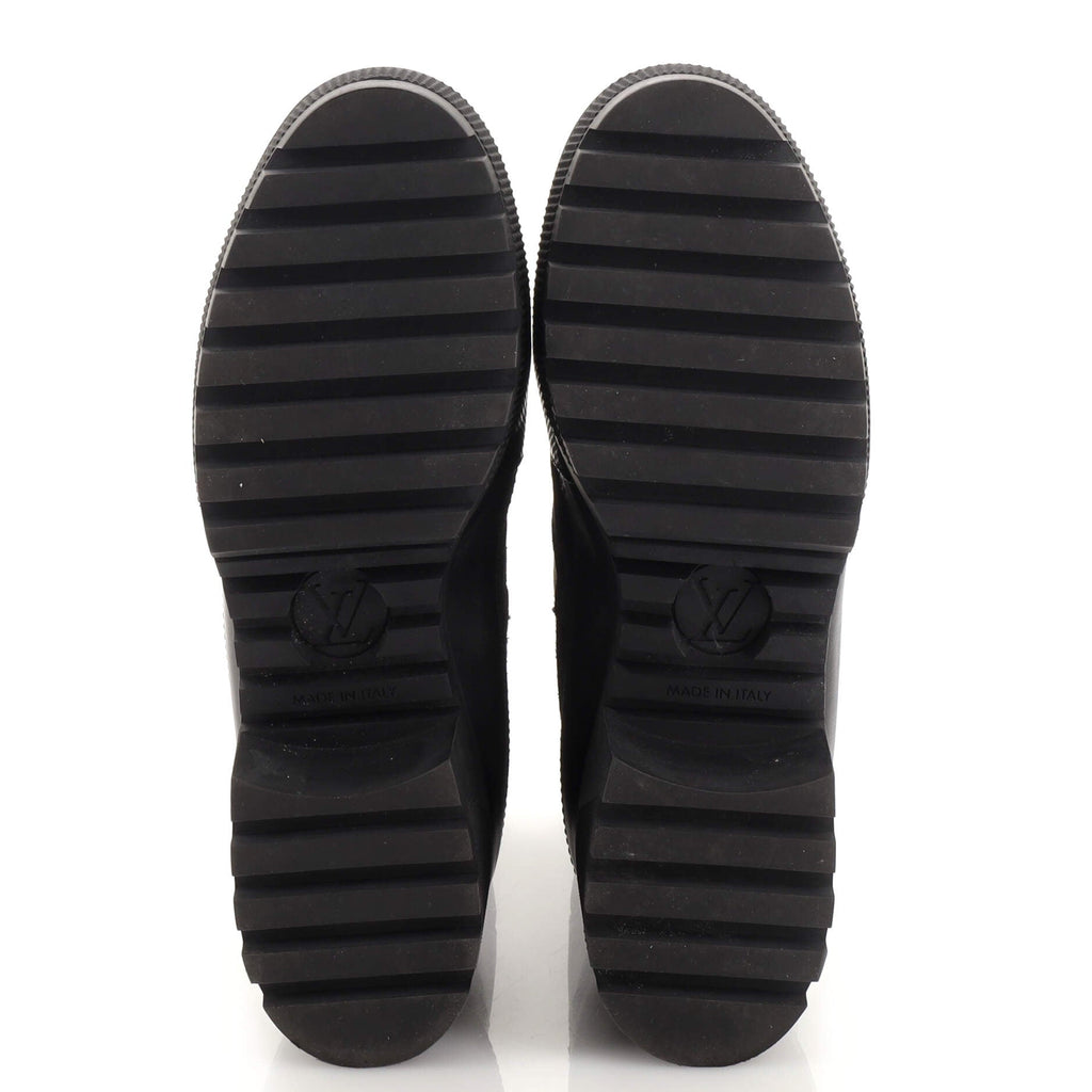 Women's Laureate Platform Desert Boots Suede with Monogram Canvas