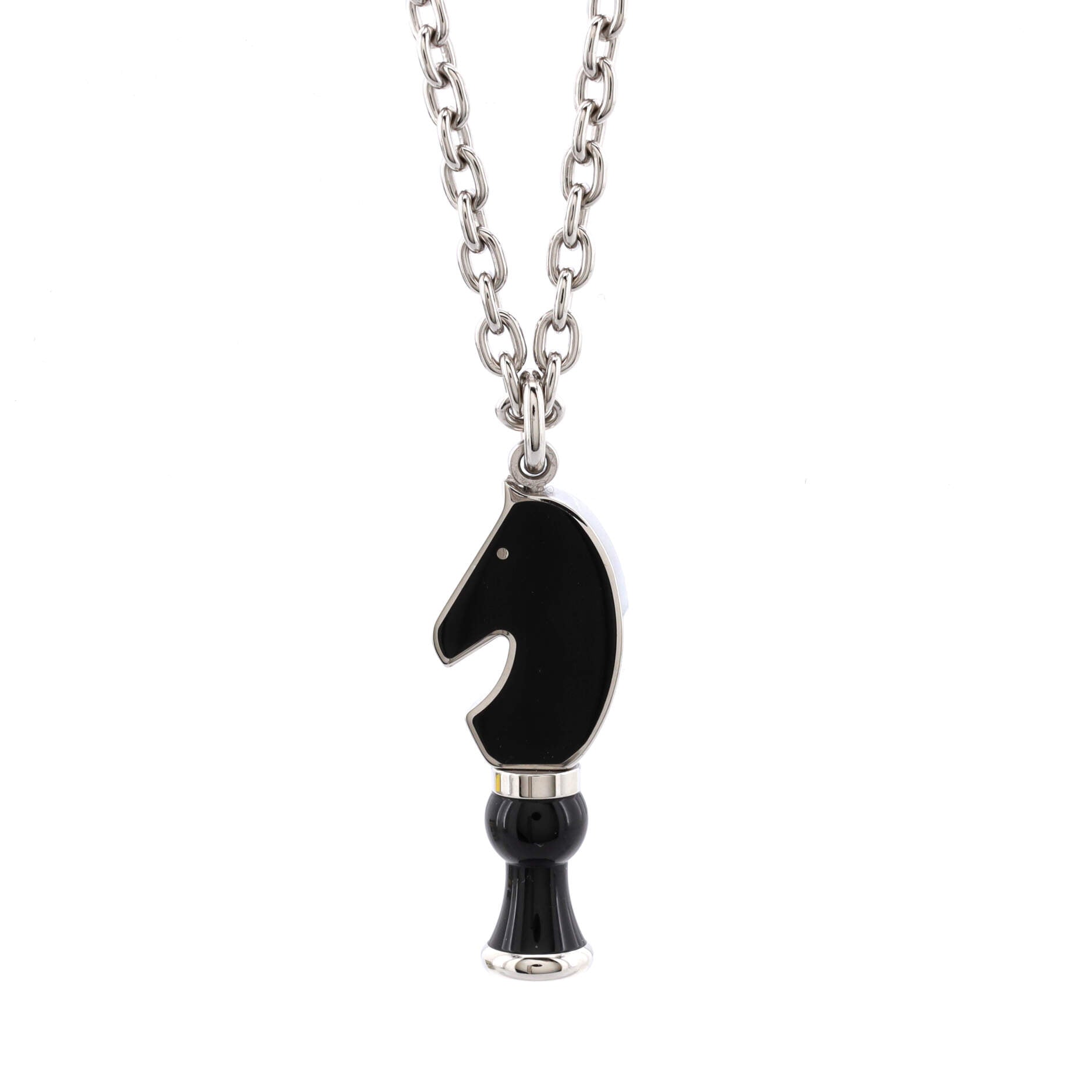 Cavalier Pendant Necklace Metal with Lacquer