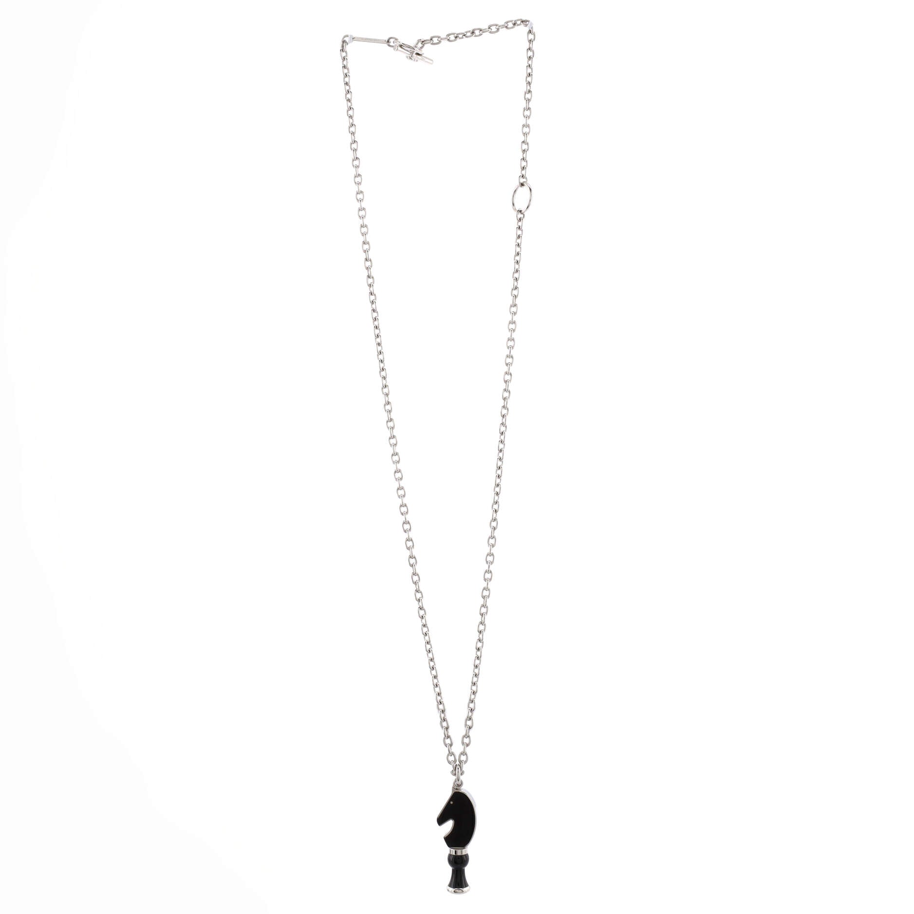 Cavalier Pendant Necklace Metal with Lacquer