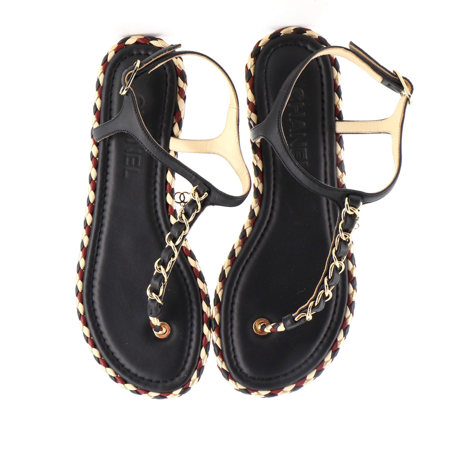 Women's CC Chain Thong Sandals Leather