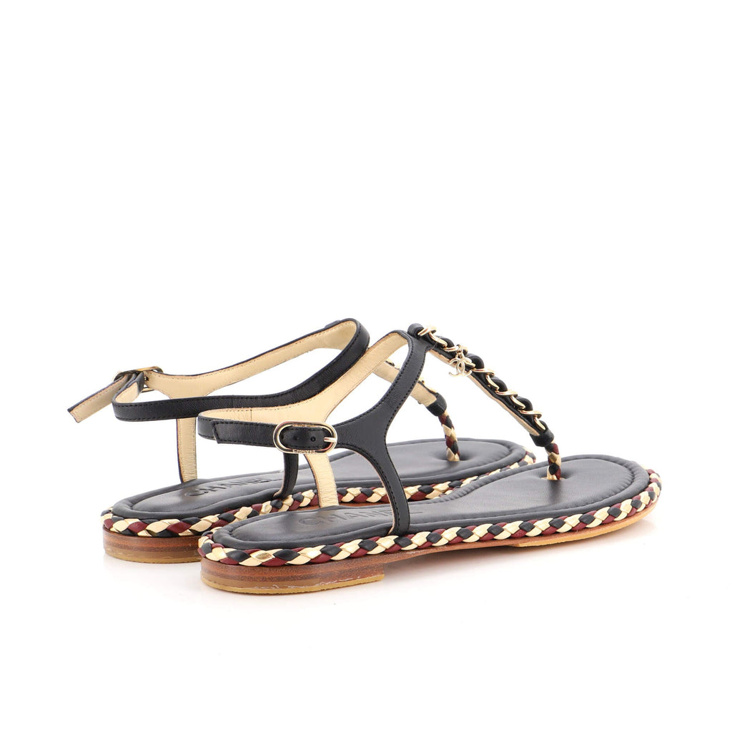 Women's CC Chain Thong Sandals Leather