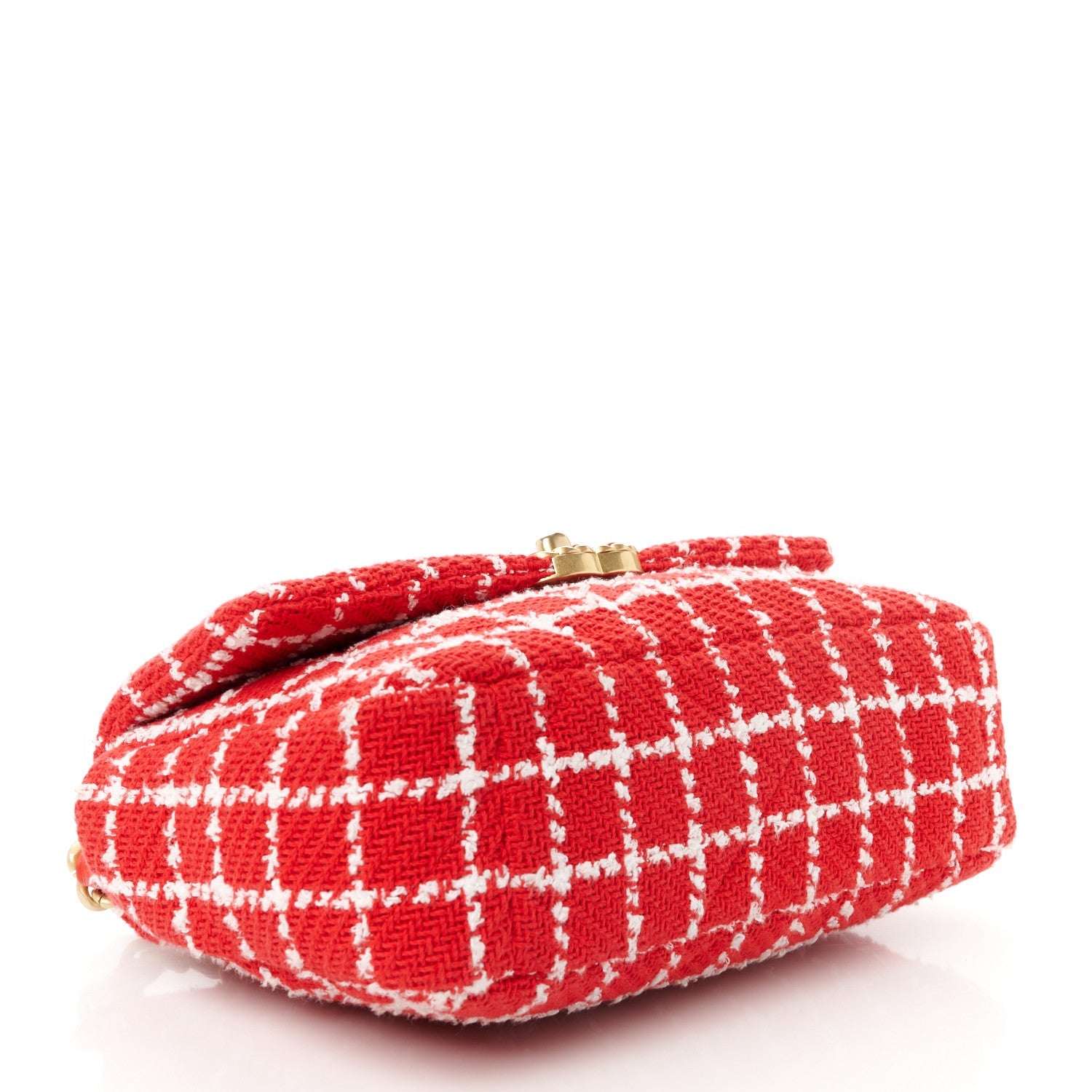 Tweed Quilted Medium Chanel 19 Flap Red White