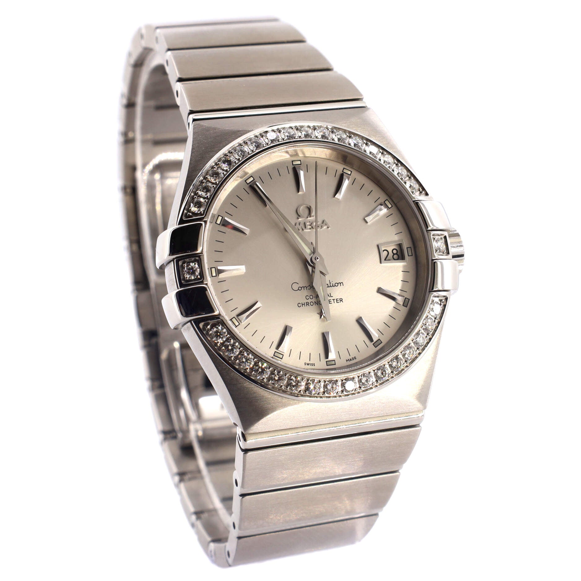 Constellation Co-Axial Chronometer Automatic Watch Stainless Steel with Diamond  Bezel 35