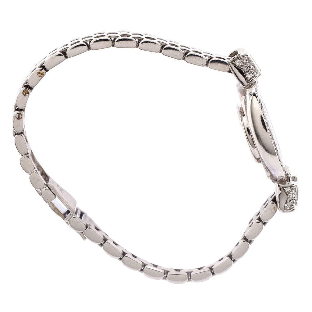 Happy Diamonds Icons Bow Quartz Watch White Gold with Diamond Bezel and Floating Diamonds 24
