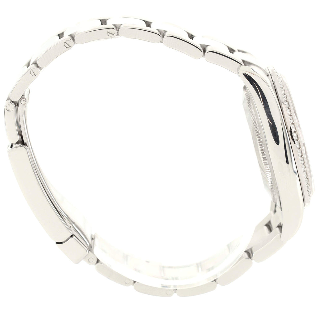 Oyster Perpetual Datejust Automatic Watch Stainless Steel and White Gold with Diamond Bezel 36