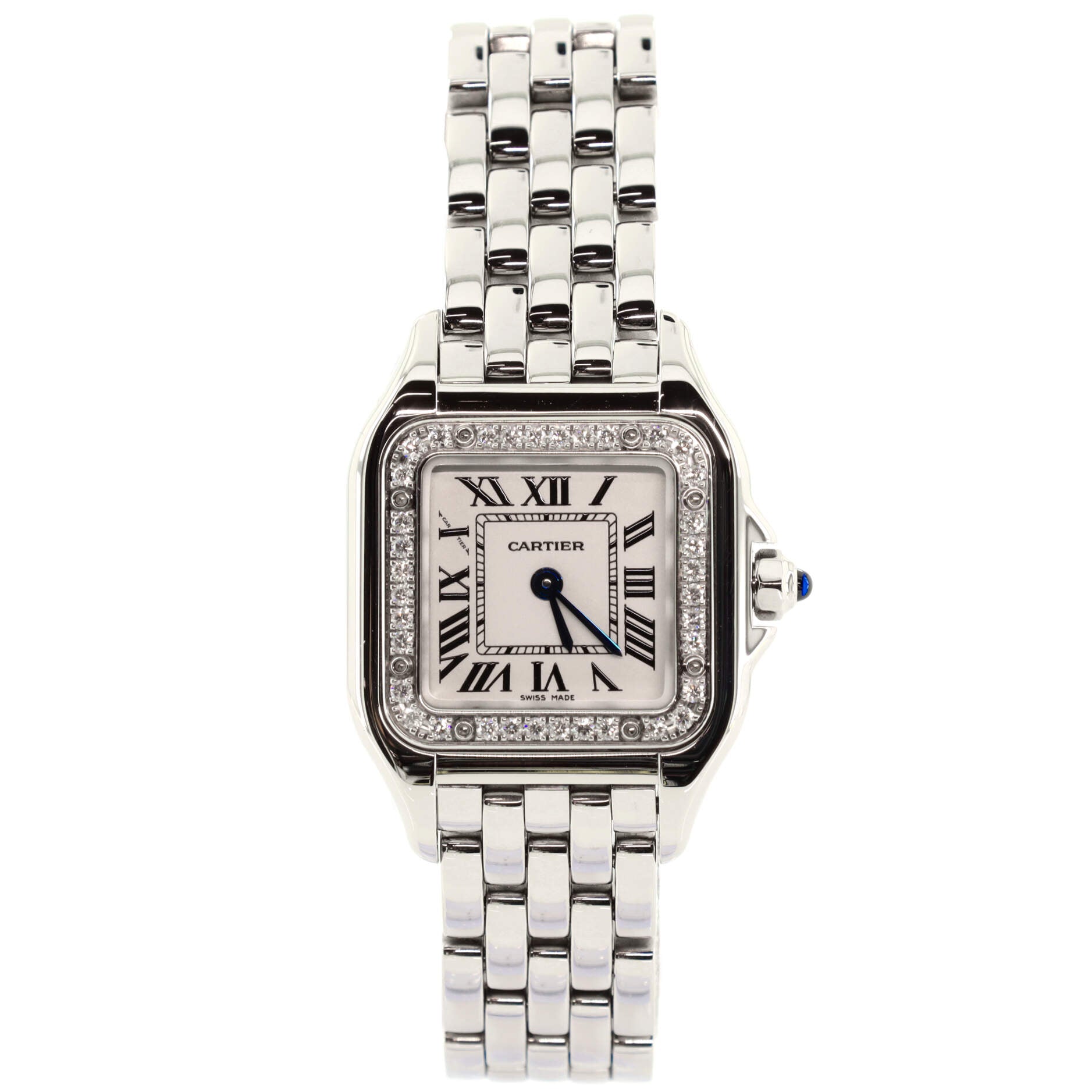Panthere de Cartier Quartz Watch Stainless Steel with Diamond Bezel 22
