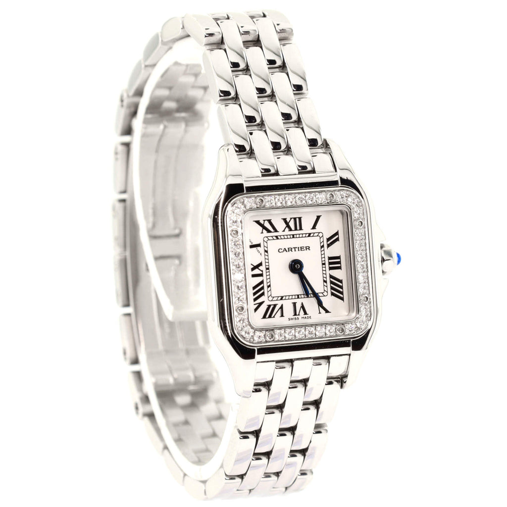 Panthere de Cartier Quartz Watch Stainless Steel with Diamond Bezel 22