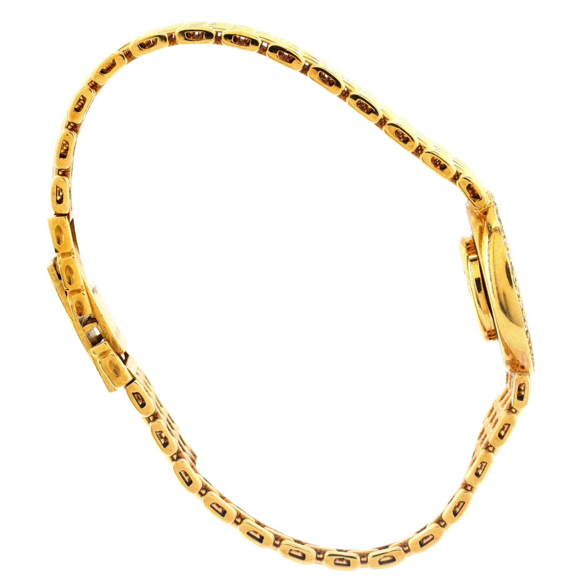 Happy Diamonds Round Quartz Watch Yellow Gold with Diamond Bezel and Floating Diamonds 23