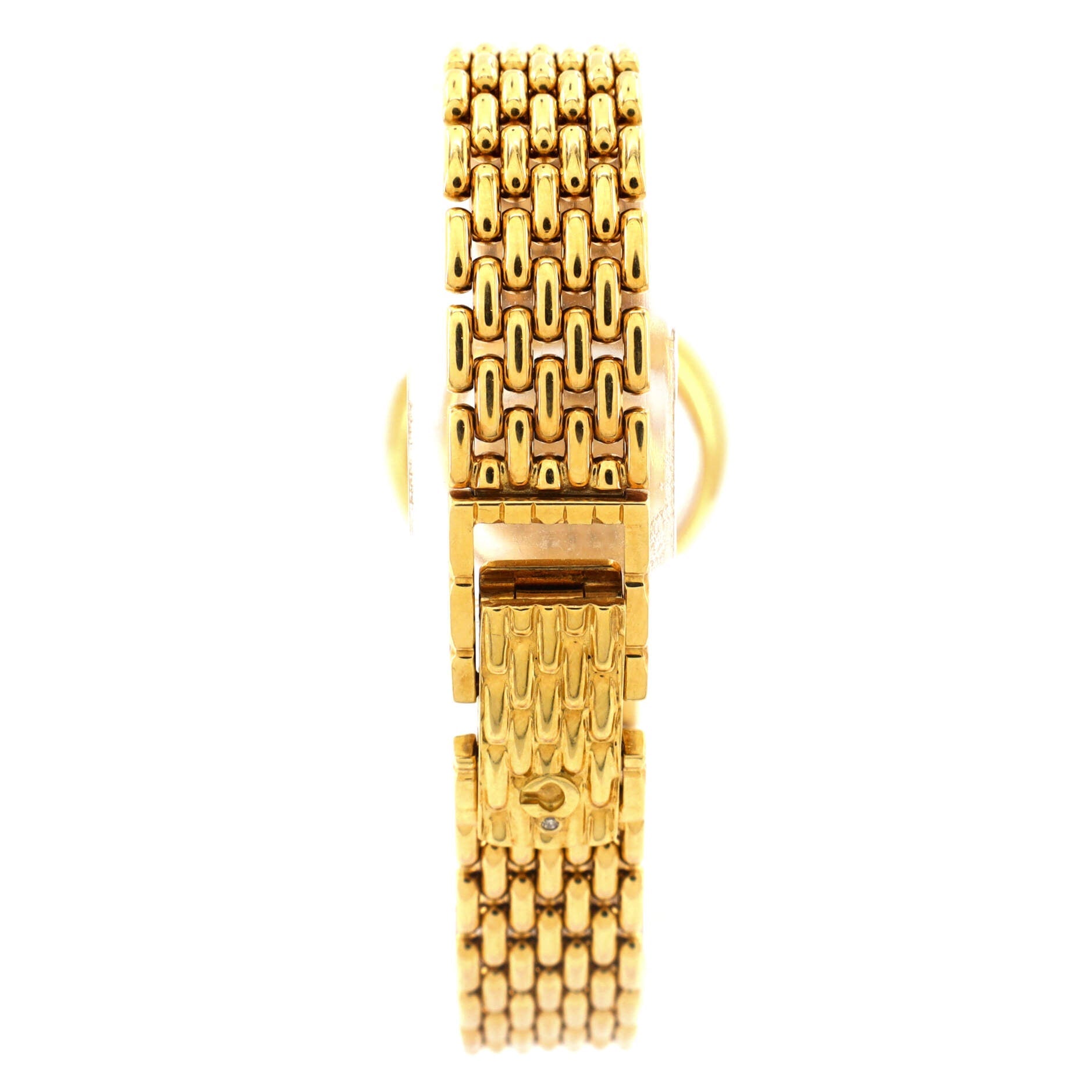 Happy Diamonds Round Quartz Watch Yellow Gold with Diamond Bezel and Floating Diamonds 23