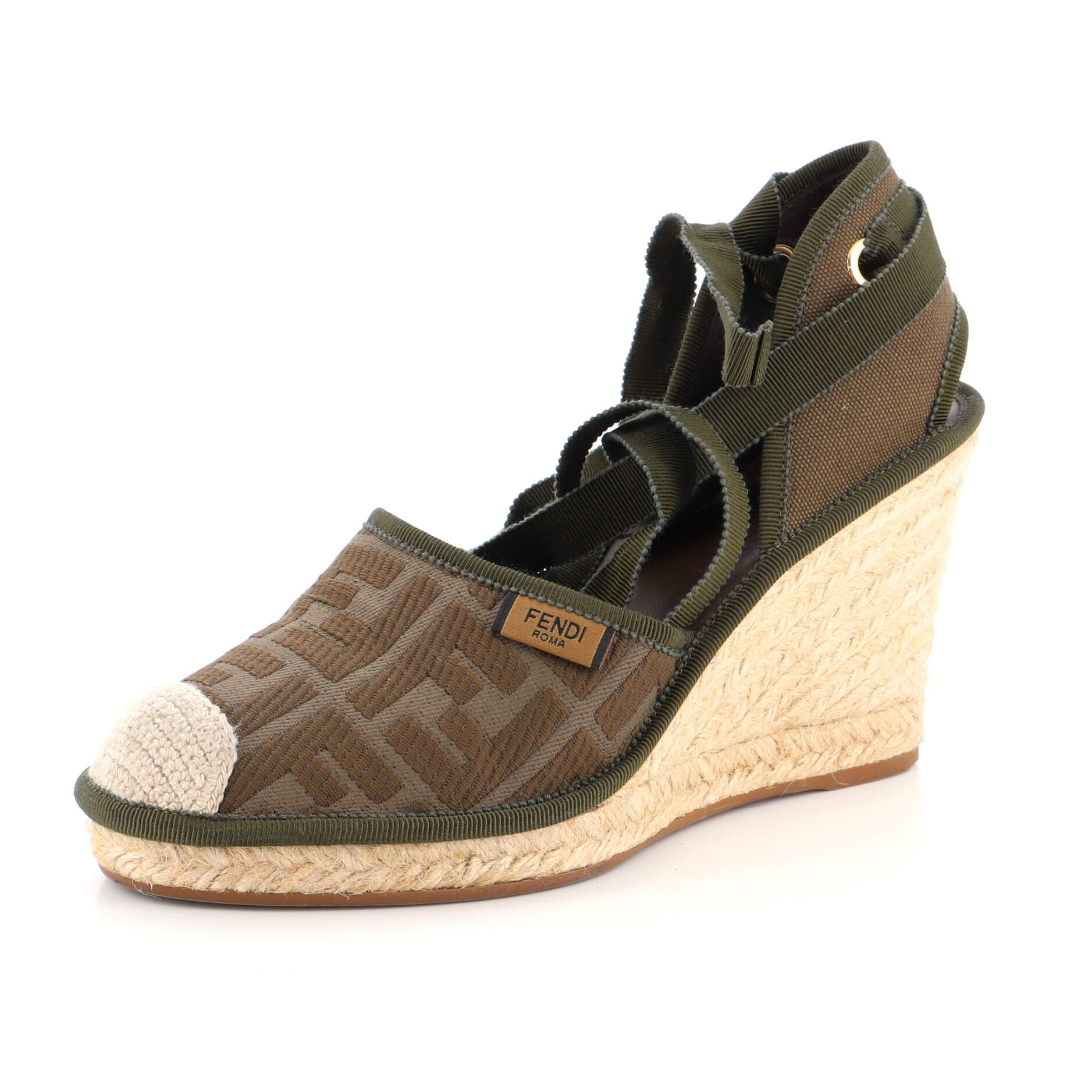 Women's Ankle-Wrap Wedge Espadrilles Zucca Jacquard